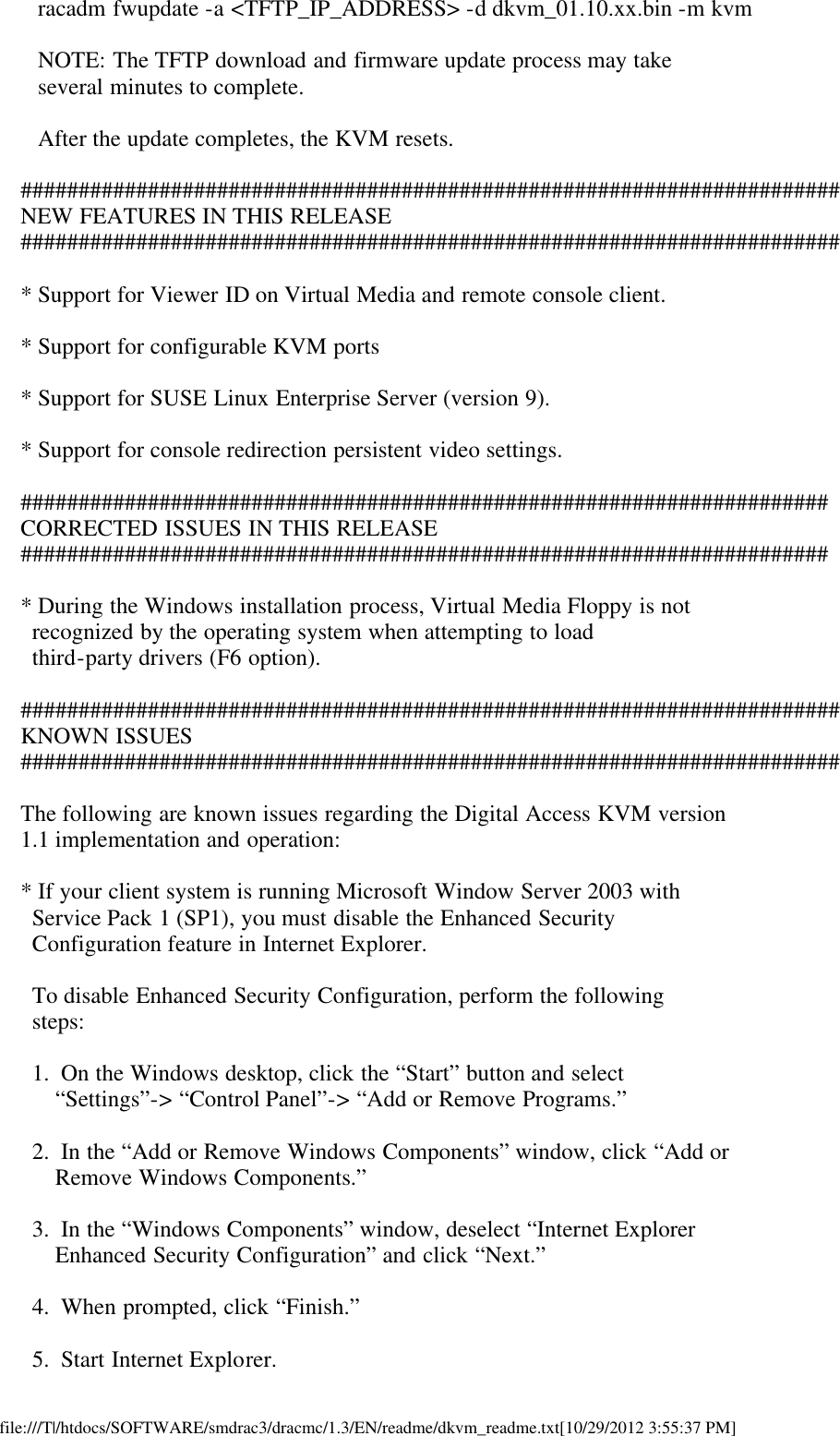 Page 4 of 7 - Dell Dell-Remote-Access-Controller-Mc-Version-1-3-Owners-Manual- Remote Access Controller/MC Version 1.3 Avocent™ Digital KVM Readme Dell-remote-access-controller-mc-version-1-3-owners-manual