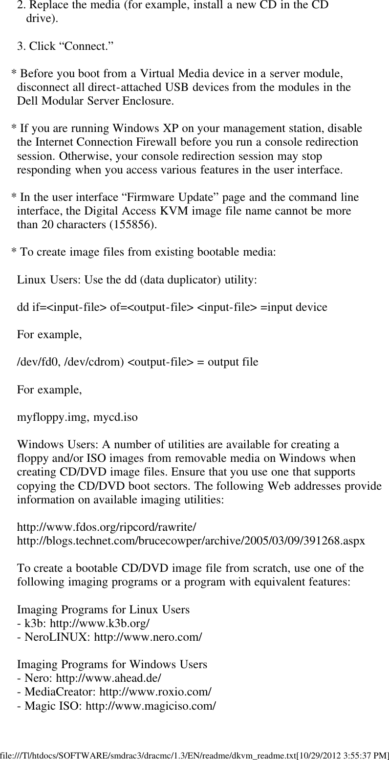 Page 6 of 7 - Dell Dell-Remote-Access-Controller-Mc-Version-1-3-Owners-Manual- Remote Access Controller/MC Version 1.3 Avocent™ Digital KVM Readme Dell-remote-access-controller-mc-version-1-3-owners-manual
