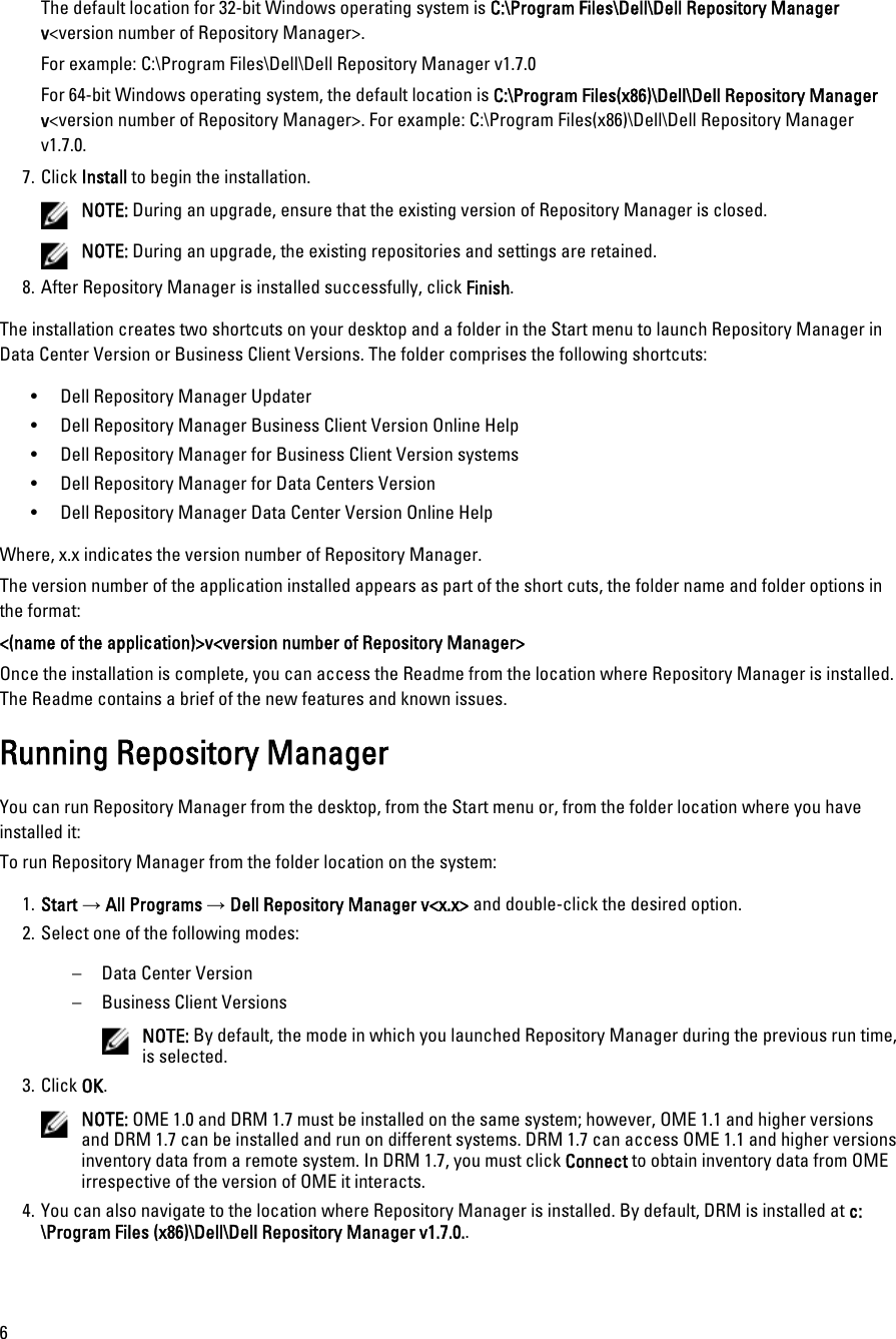 Page 6 of 7 - Dell Dell-Repository-Manager-Version-1-7-Quick-Start-Guide- Quick Installation Guide  Dell-repository-manager-version-1-7-quick-start-guide