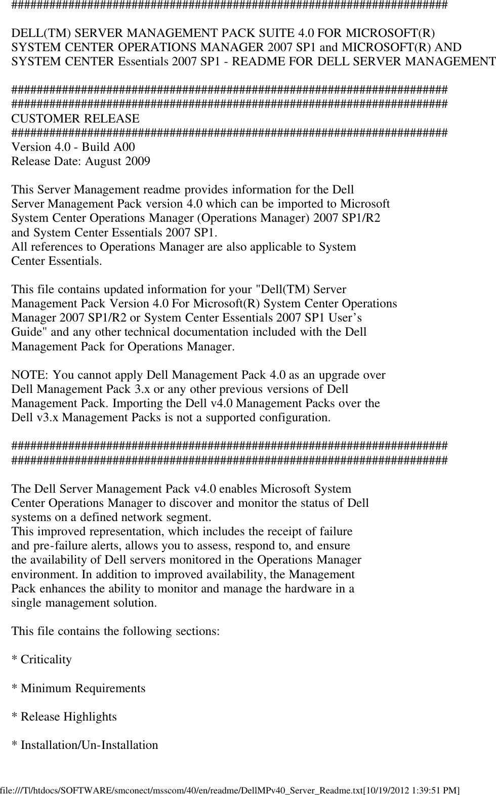 Dell Server Management Pack Version 4 0 For Microsoft System Center ...