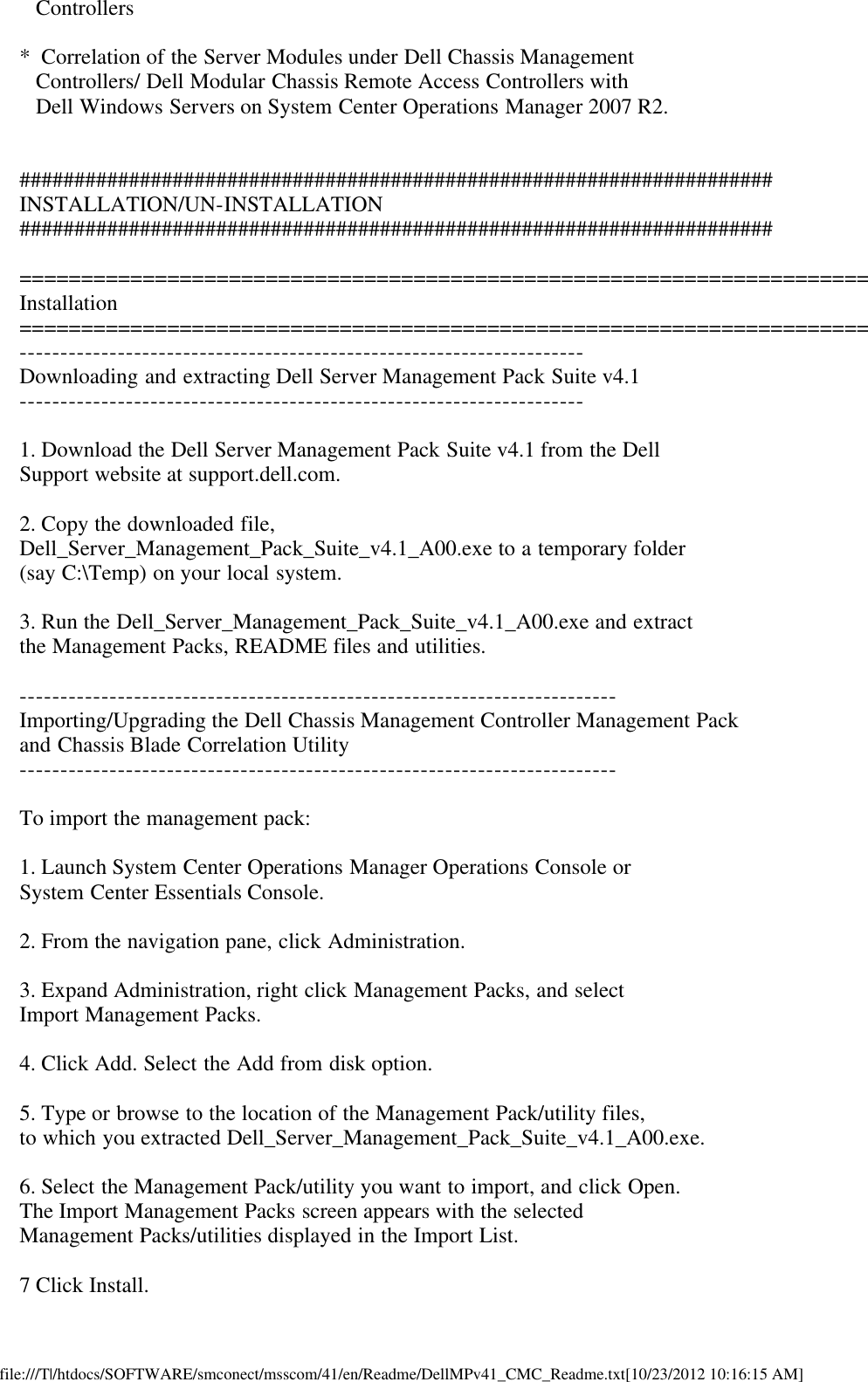 Page 3 of 9 - Dell Dell-Server-Management-Pack-Version-4-1-For-Microsoft-System-Center-Operations-Manager-Owners-Manual- Readme For Chassis Management Controller Pack  Dell-server-management-pack-version-4-1-for-microsoft-system-center-operations-manager-owners-manual