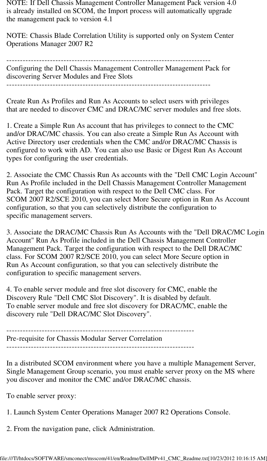 Page 4 of 9 - Dell Dell-Server-Management-Pack-Version-4-1-For-Microsoft-System-Center-Operations-Manager-Owners-Manual- Readme For Chassis Management Controller Pack  Dell-server-management-pack-version-4-1-for-microsoft-system-center-operations-manager-owners-manual