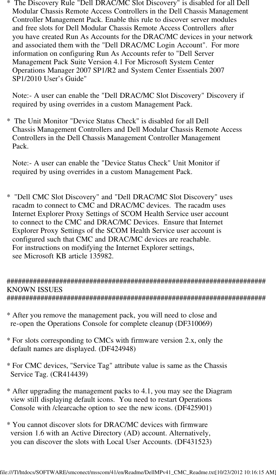 Page 8 of 9 - Dell Dell-Server-Management-Pack-Version-4-1-For-Microsoft-System-Center-Operations-Manager-Owners-Manual- Readme For Chassis Management Controller Pack  Dell-server-management-pack-version-4-1-for-microsoft-system-center-operations-manager-owners-manual