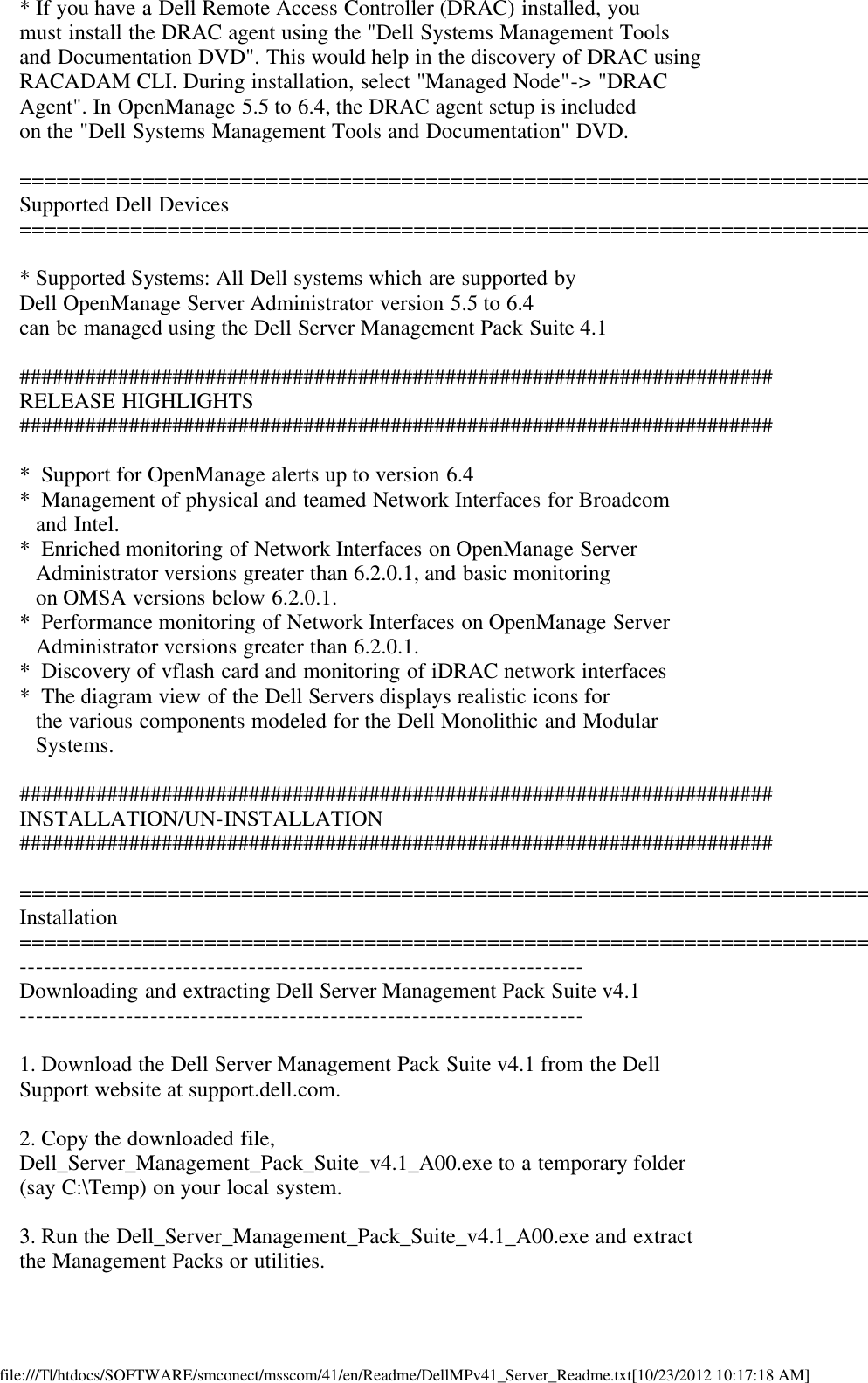 Page 3 of 9 - Dell Dell-Server-Management-Pack-Version-4-1-For-Microsoft-System-Center-Operations-Manager-Owners-Manual- Readme For Server Management Pack  Dell-server-management-pack-version-4-1-for-microsoft-system-center-operations-manager-owners-manual