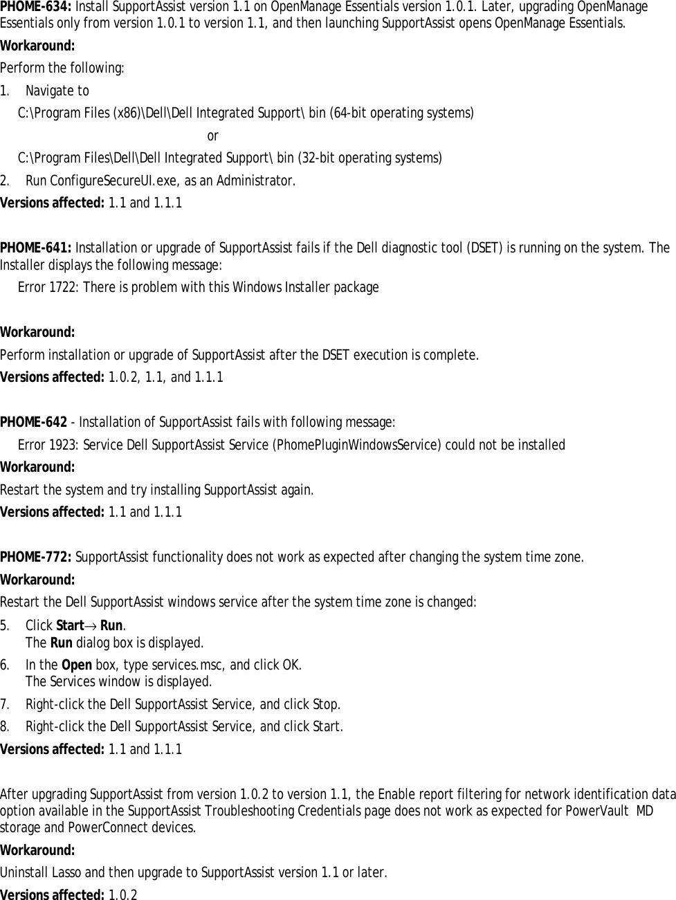 Page 4 of 9 - Dell Dell-Supportassist-Plugin-For-Openmanage-Essentials-Version-1-1-1-Owners-Manual- SupportAssist Plugin For OpenManage Essentials Version 1.1.1 Readme  Dell-supportassist-plugin-for-openmanage-essentials-version-1-1-1-owners-manual