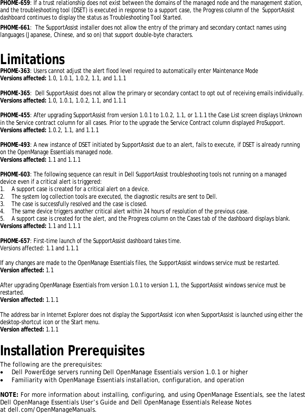 Page 6 of 9 - Dell Dell-Supportassist-Plugin-For-Openmanage-Essentials-Version-1-1-1-Owners-Manual- SupportAssist Plugin For OpenManage Essentials Version 1.1.1 Readme  Dell-supportassist-plugin-for-openmanage-essentials-version-1-1-1-owners-manual