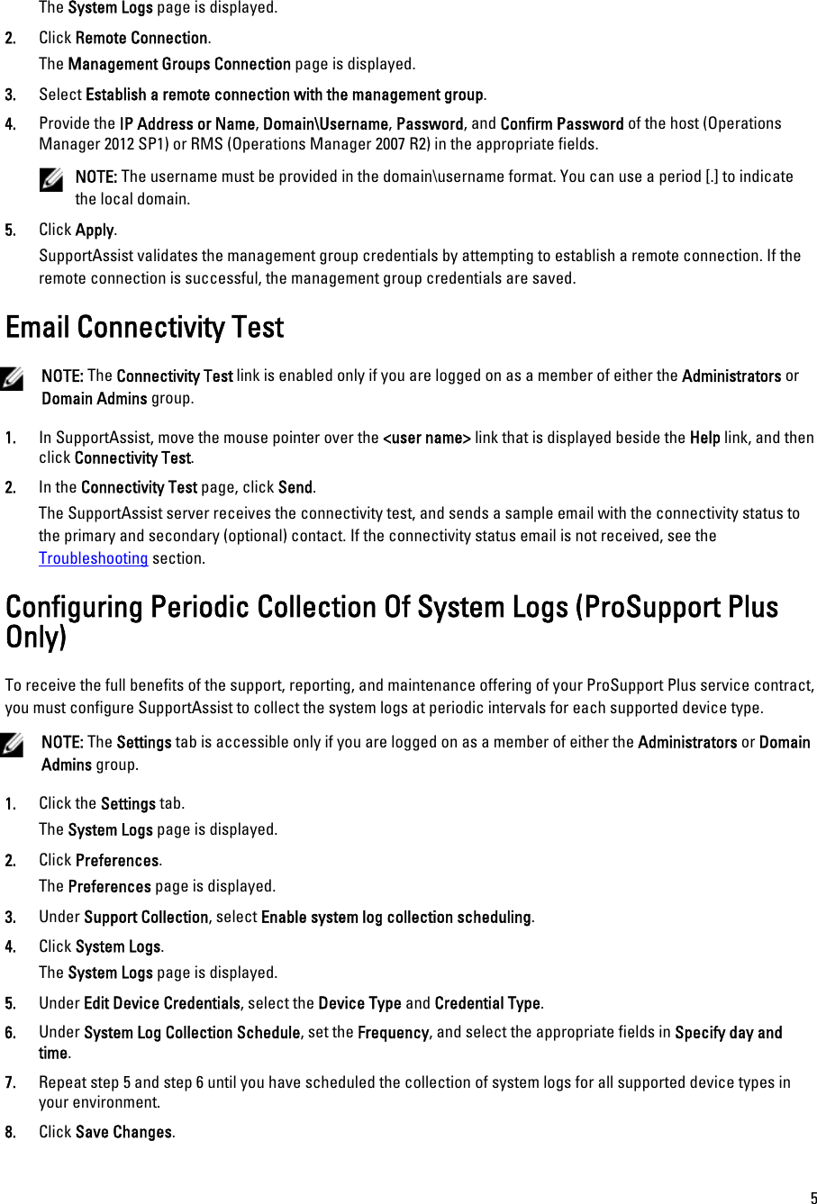 Page 5 of 8 - Dell Dell-Supportassist-Version-1-0-For-Microsoft-System-Center-Operations-Manager-Owners-Manual- SupportAssist Version 1.0 For Microsoft System Center Operations Manager Quick Start Guide  Dell-supportassist-version-1-0-for-microsoft-system-center-operations-manager-owners-manual