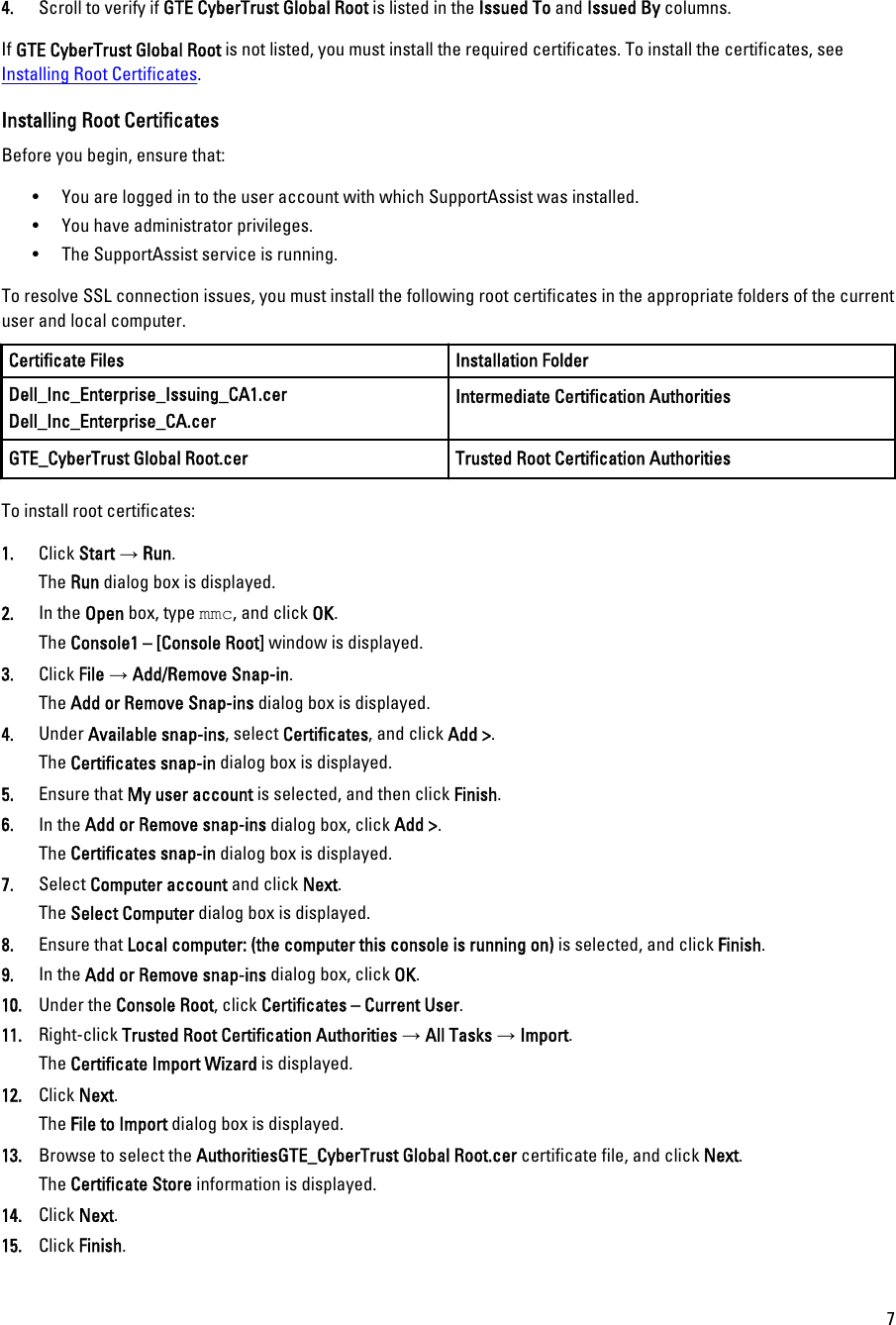 Page 7 of 8 - Dell Dell-Supportassist-Version-1-0-For-Microsoft-System-Center-Operations-Manager-Owners-Manual- SupportAssist Version 1.0 For Microsoft System Center Operations Manager Quick Start Guide  Dell-supportassist-version-1-0-for-microsoft-system-center-operations-manager-owners-manual