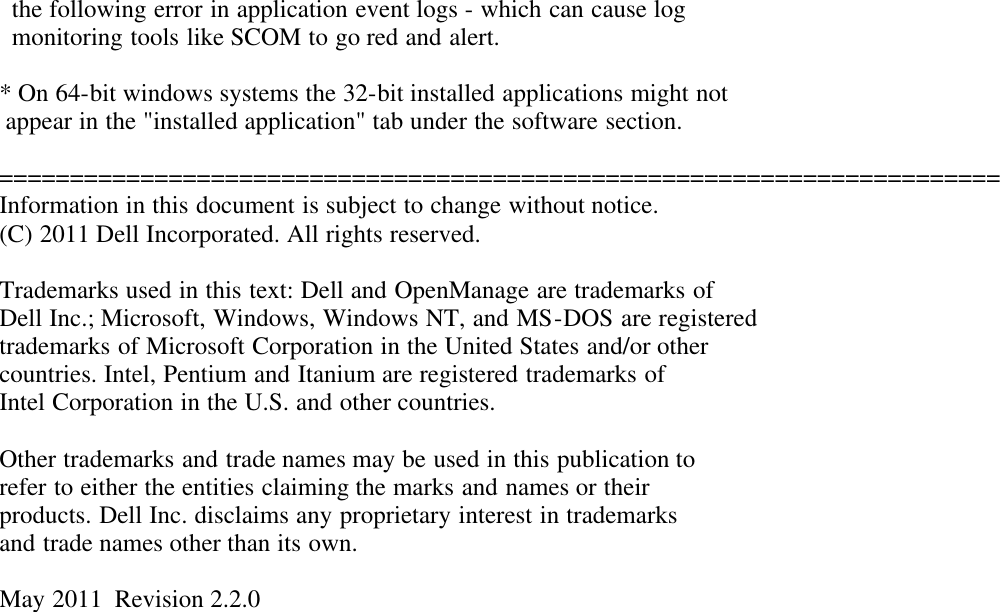 Page 7 of 7 - Dell Dell-System-E-Support-Tool-Version-2-2-Owners-Manual- System E-Support Tool Version 2.2 Readme  Dell-system-e-support-tool-version-2-2-owners-manual