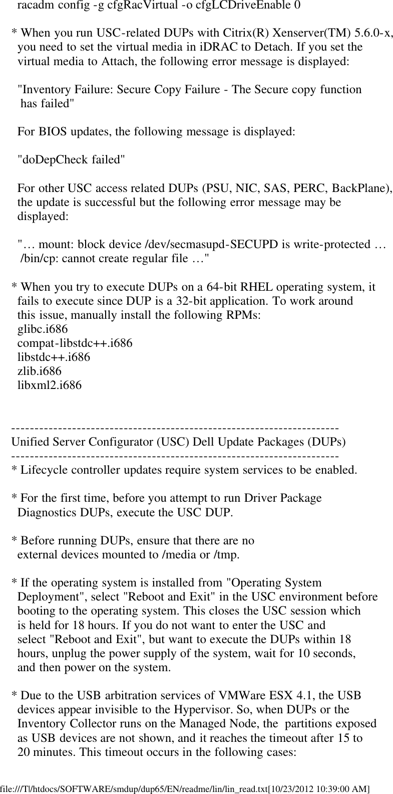 Dell Update Packages Version 6 5 Owners Manual 6.5 Readme For Linux