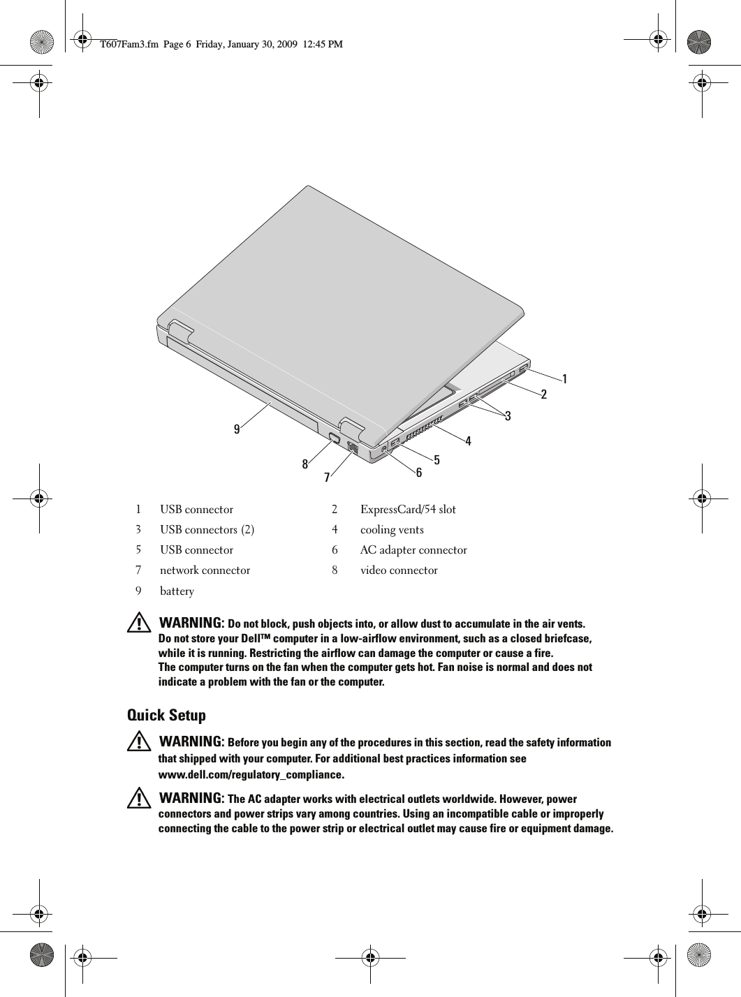 Page 6 of 12 - Dell Dell-Vostro-1710-Quick-Start-Guide- Vostro 1710 Setup And Features Information  Dell-vostro-1710-quick-start-guide