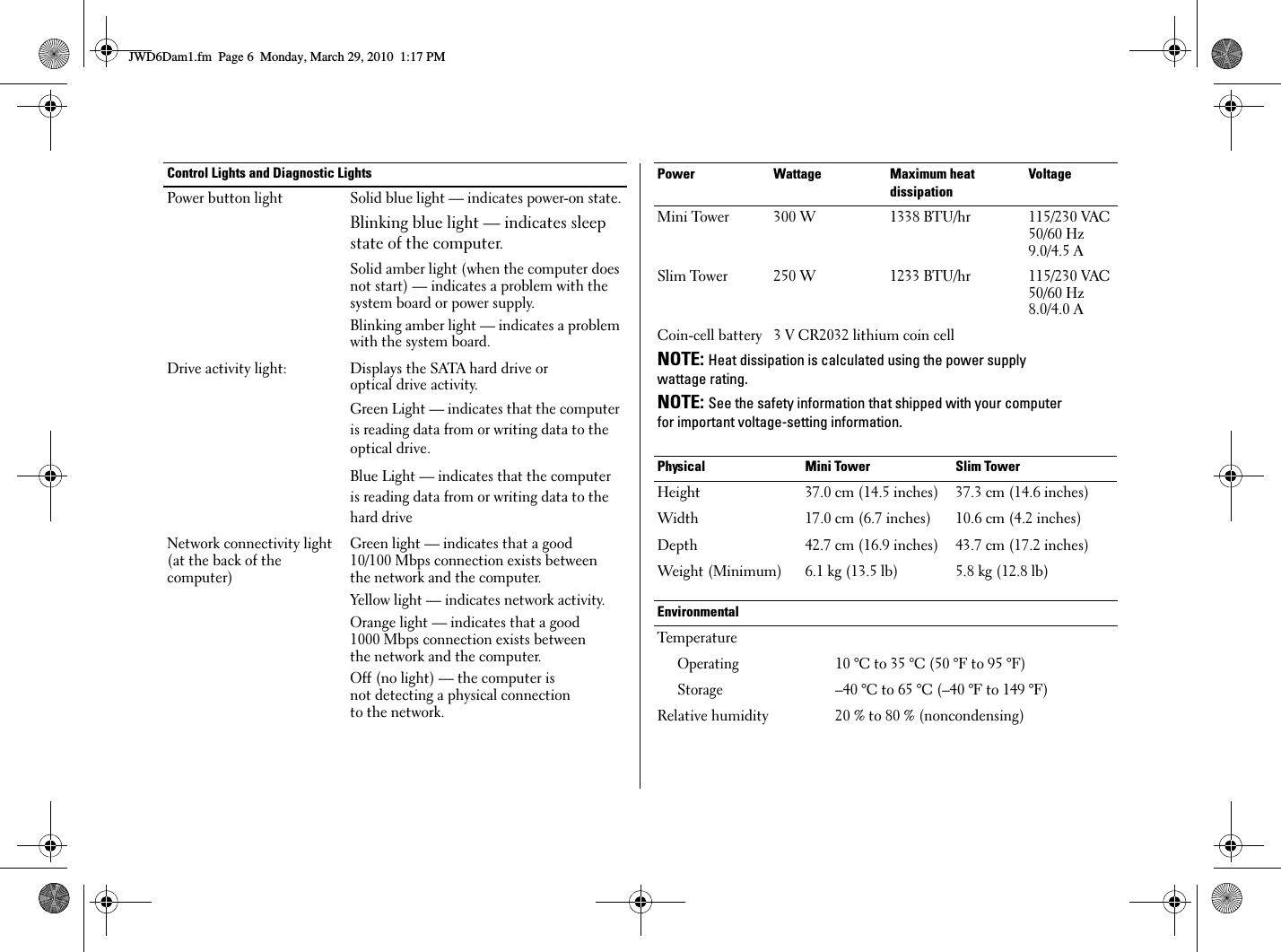 Page 6 of 8 - Dell Dell-Vostro-230-Tech-Sheet- Vostro 230 Setup And Features Information Tech Sheet  Dell-vostro-230-tech-sheet