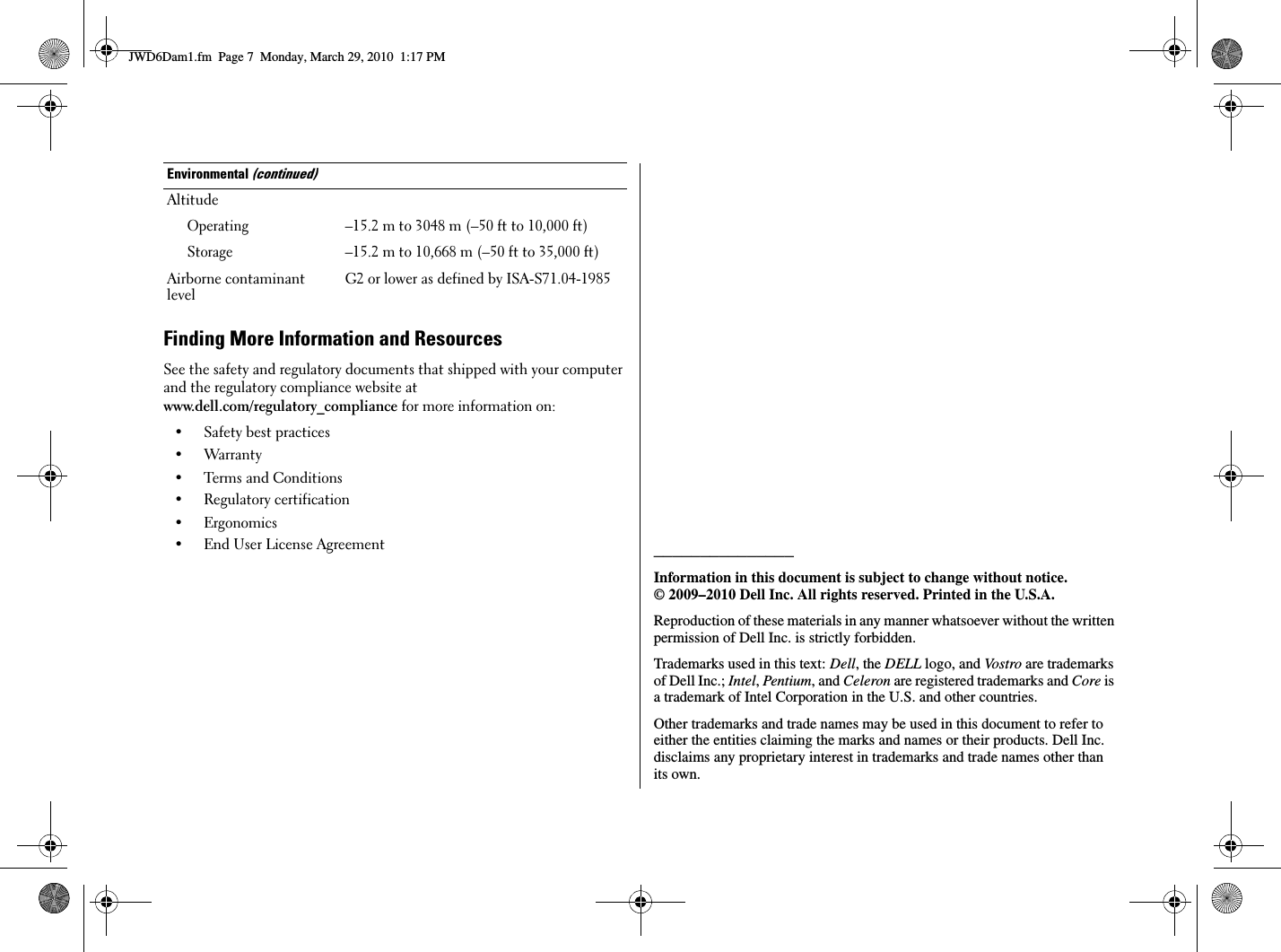 Page 7 of 8 - Dell Dell-Vostro-230-Tech-Sheet- Vostro 230 Setup And Features Information Tech Sheet  Dell-vostro-230-tech-sheet