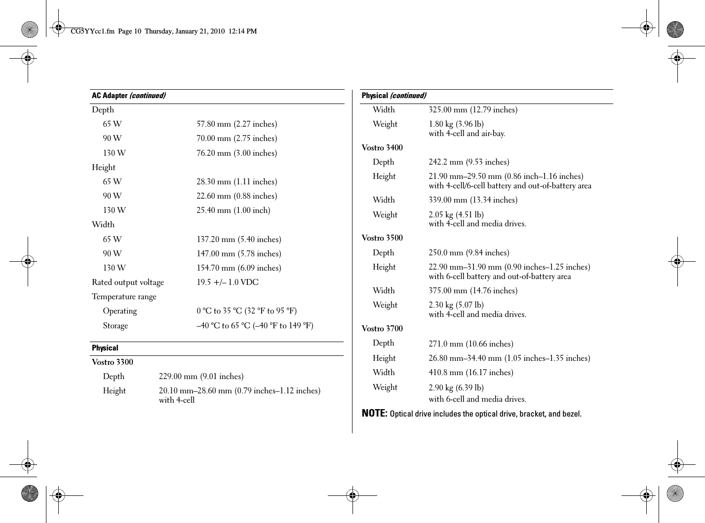 Page 10 of 12 - Dell Dell-Vostro-3700-Tech-Sheet- Vostro 3700 Setup And Features Information Tech Sheet  Dell-vostro-3700-tech-sheet