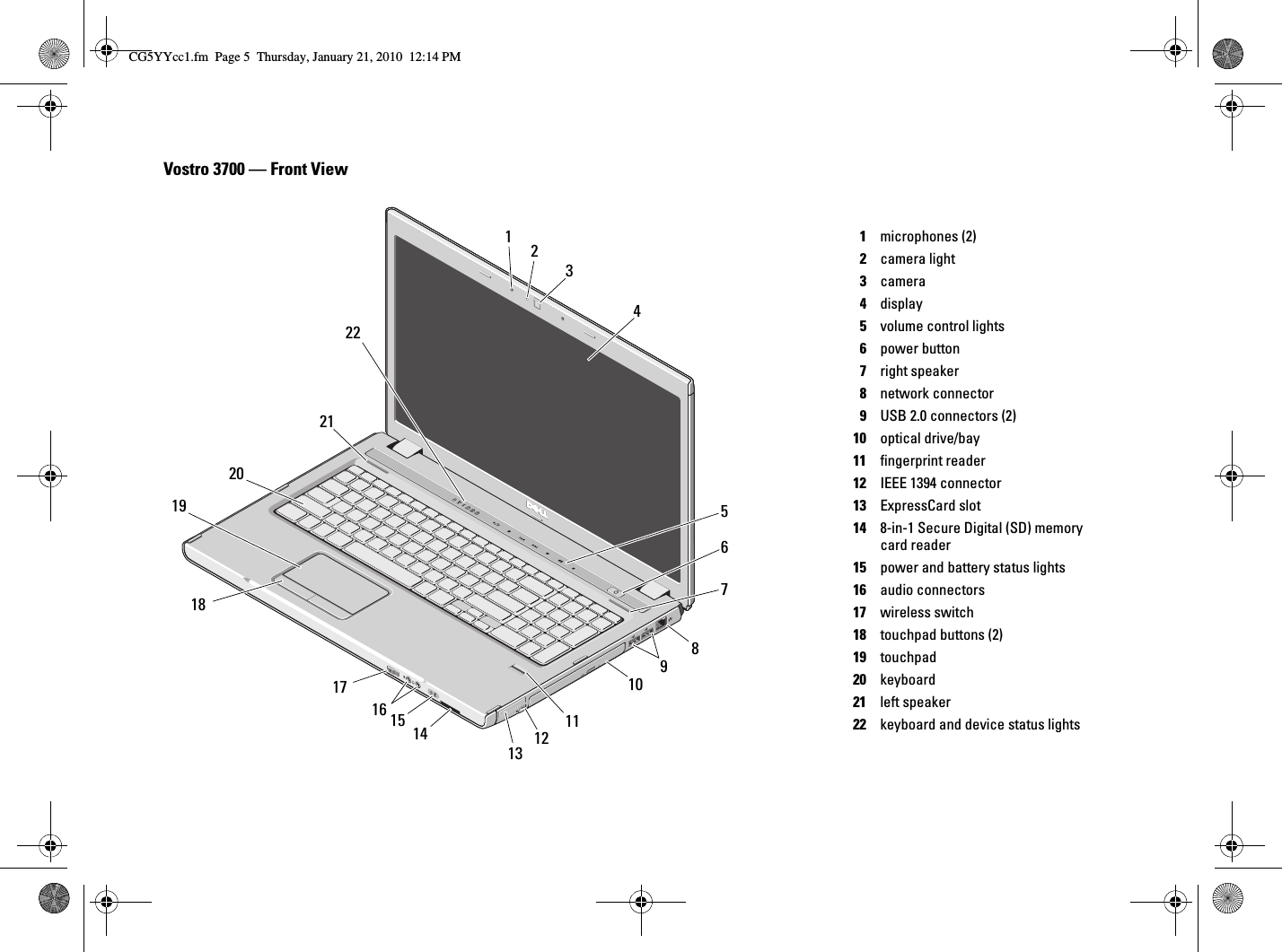 Page 5 of 12 - Dell Dell-Vostro-3700-Tech-Sheet- Vostro 3700 Setup And Features Information Tech Sheet  Dell-vostro-3700-tech-sheet