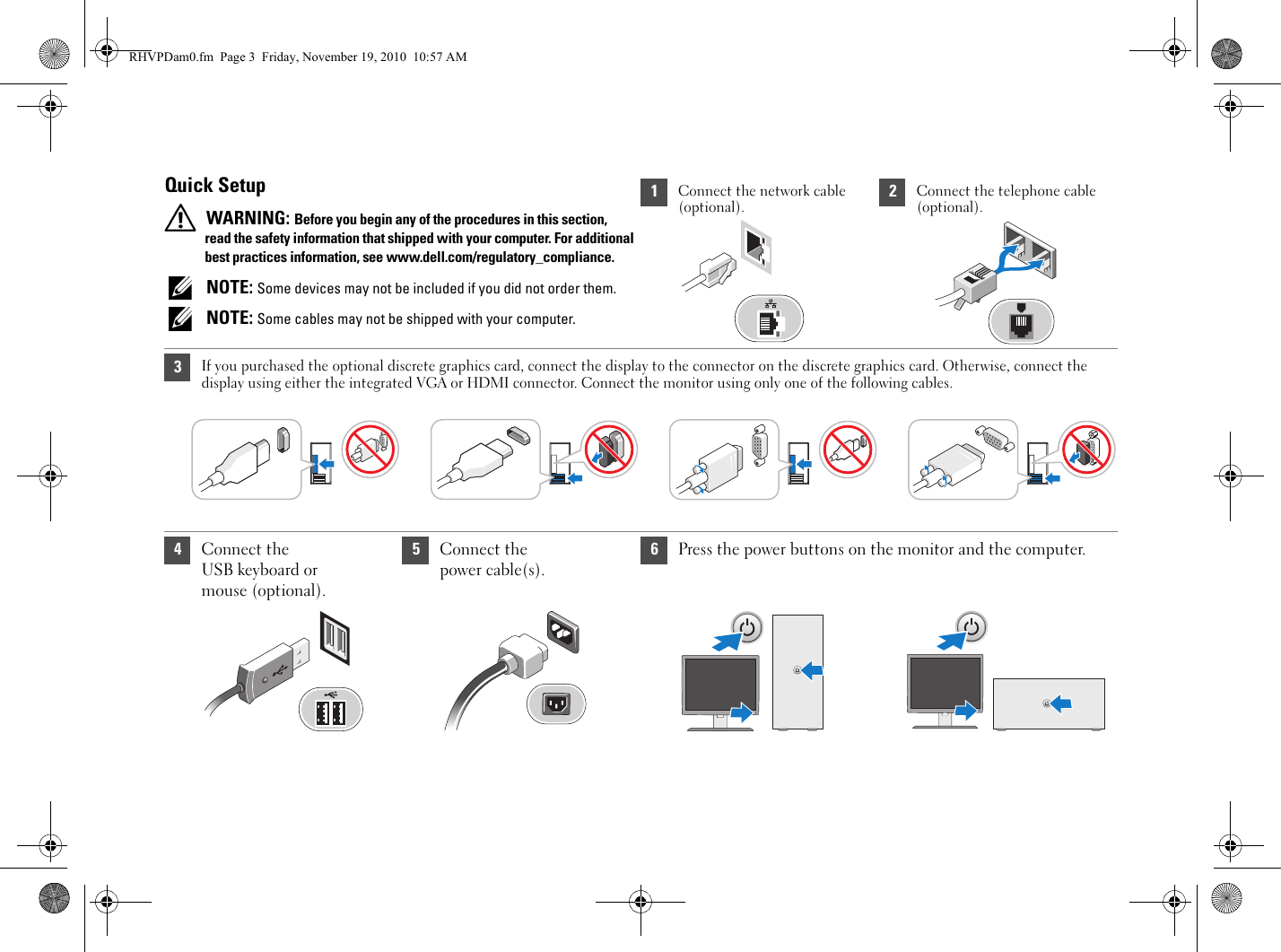 Page 3 of 6 - Dell Dell-Vostro-460-Quick-Start-Guide- Vostro 460 Setup And Features Information  Dell-vostro-460-quick-start-guide