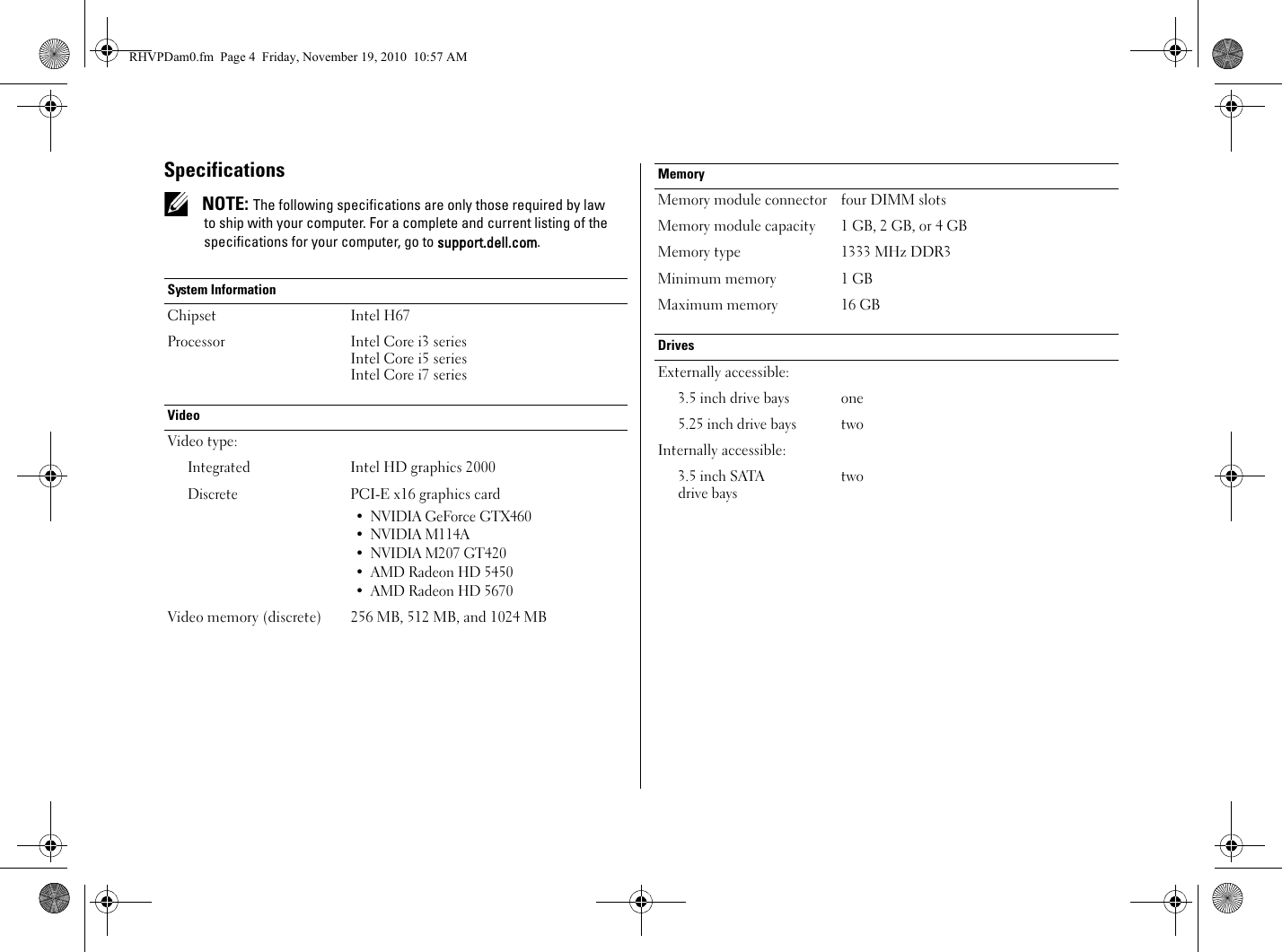 Page 4 of 6 - Dell Dell-Vostro-460-Quick-Start-Guide- Vostro 460 Setup And Features Information  Dell-vostro-460-quick-start-guide