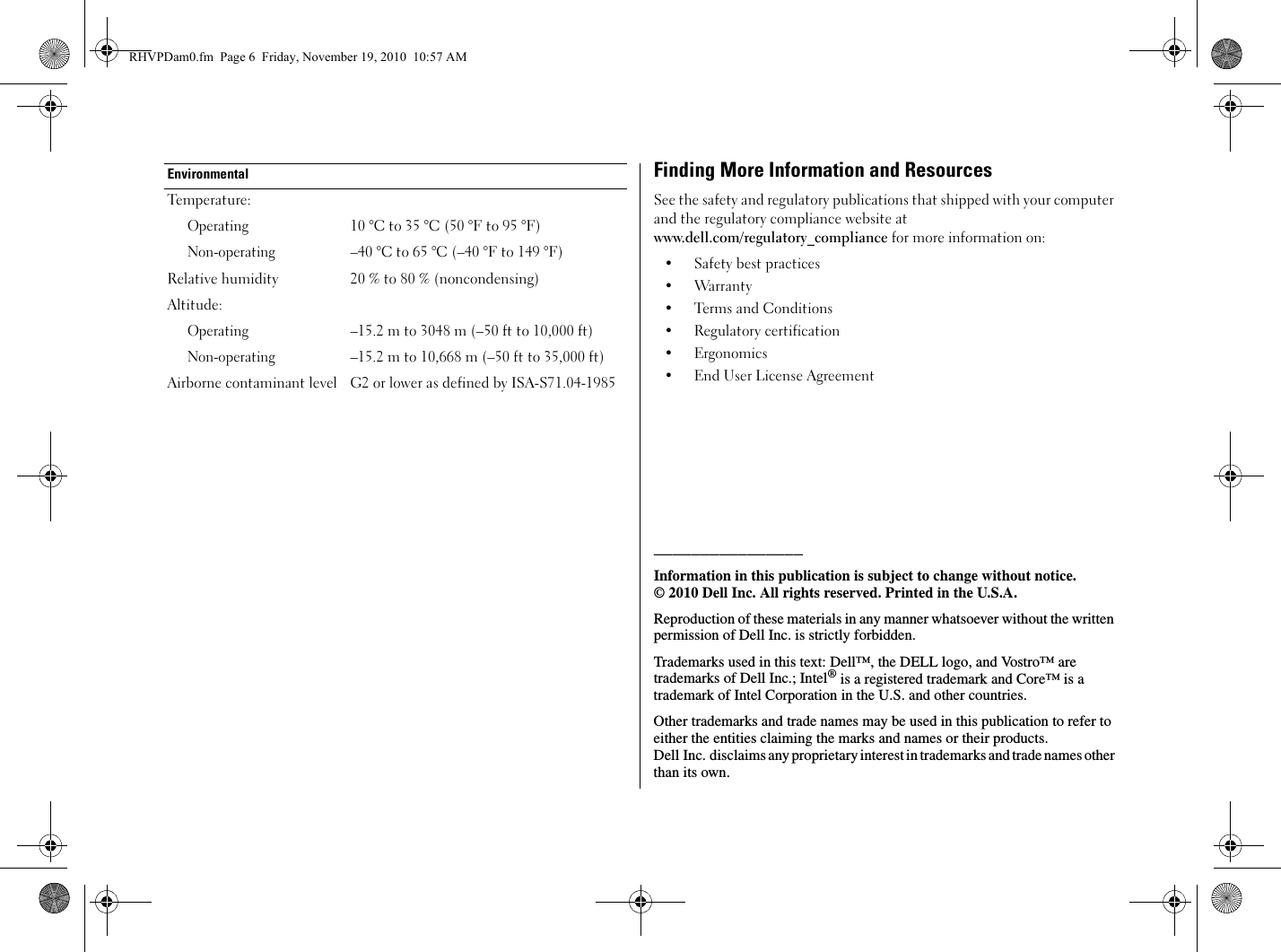 Page 6 of 6 - Dell Dell-Vostro-460-Quick-Start-Guide- Vostro 460 Setup And Features Information  Dell-vostro-460-quick-start-guide