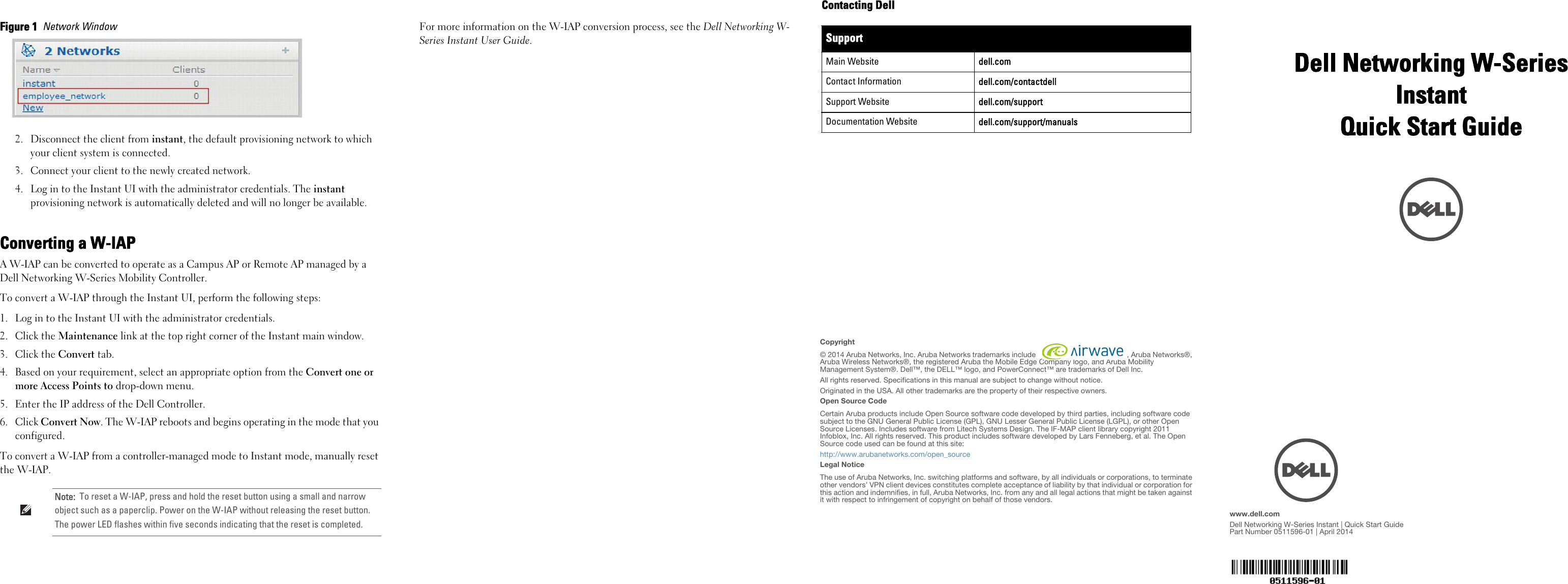 Page 2 of 2 - Dell Dell-W-Iap103-Quick-Start-Guide- Instant 6.4.0.2-4.1 Quick Start Guide  Dell-w-iap103-quick-start-guide