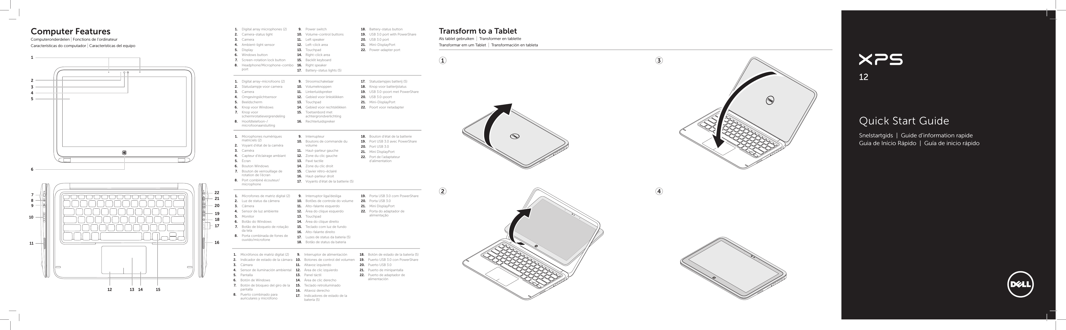 Page 1 of 2 - Dell Dell-Xps-12-9Q23-Late-2012-Quick-Start-Guide- XPS 12 L221x Quick Start Guide  Dell-xps-12-9q23-late-2012-quick-start-guide