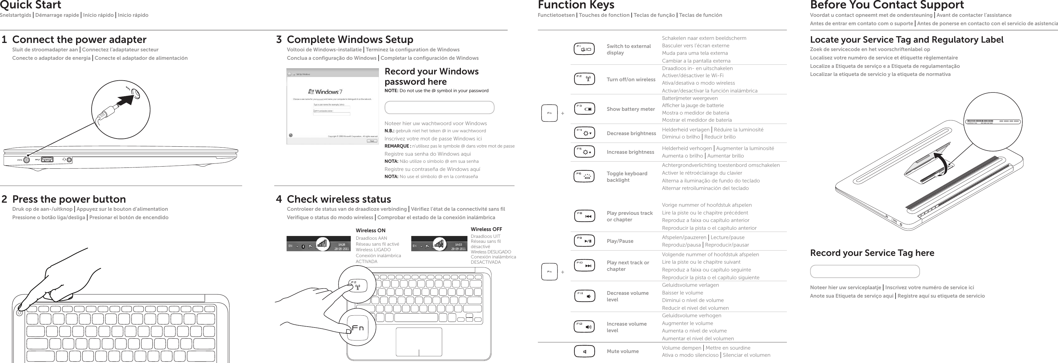 Page 2 of 2 - Dell Dell-Xps-13-L321X-Early-2012-Quick-Start-Guide- Quick Start Guide - Windows 7  Dell-xps-13-l321x-early-2012-quick-start-guide