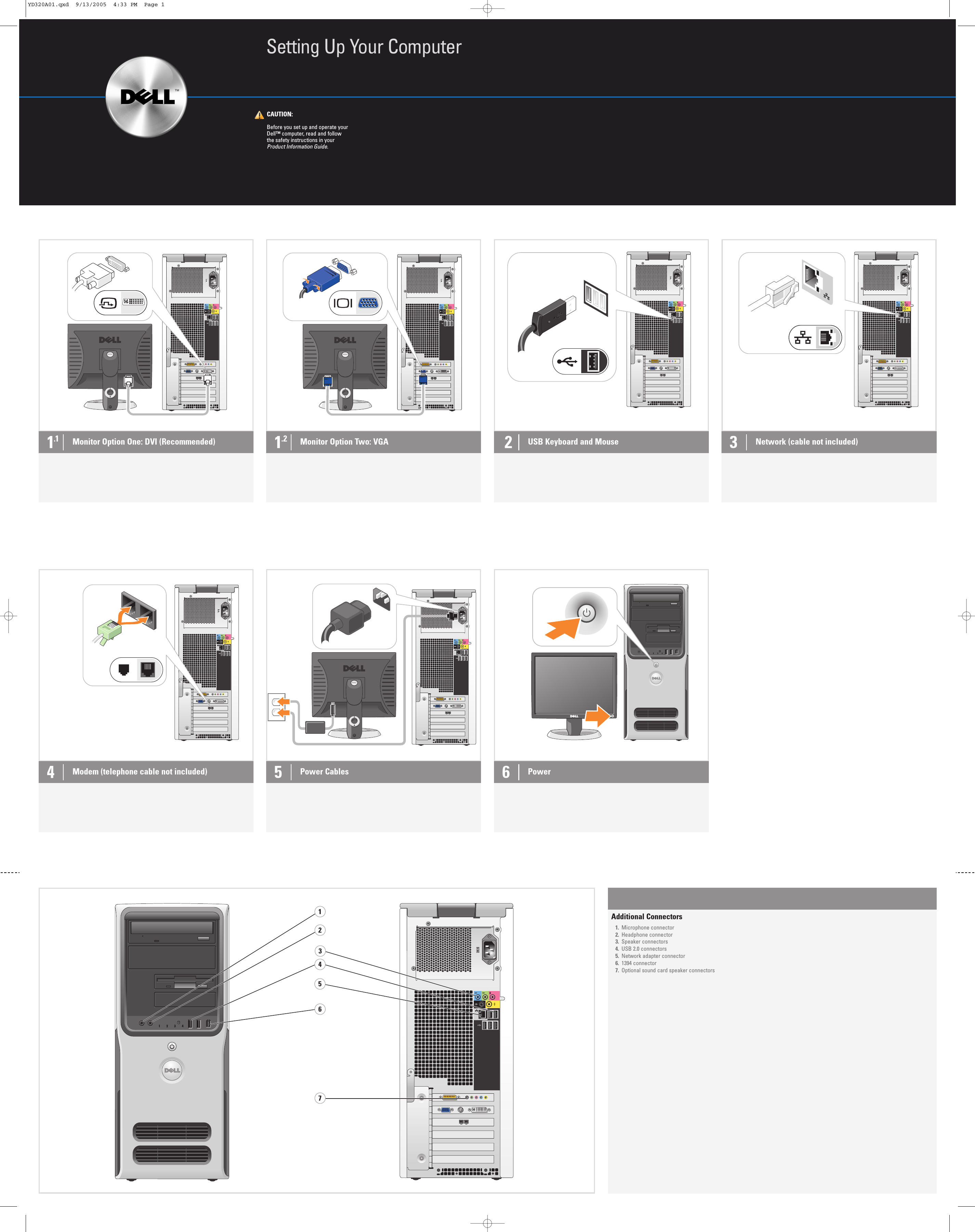 Page 1 of 2 - Dell Dell-Xps-400-Dimension-9150-Setup-Diagram- XPS 400/Dimension 9150 Setup Diagram  Dell-xps-400-dimension-9150-setup-diagram