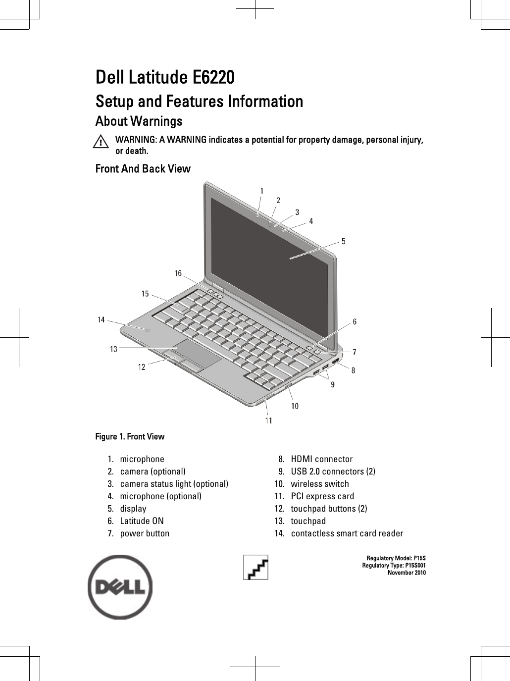 Dell P15S Portable Computer User Manual UserMan Operation E2K P15S