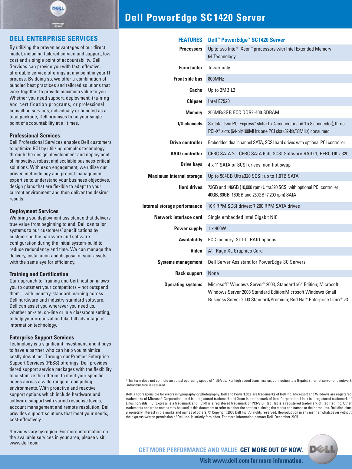 Page 2 of 2 - Dell SC1420 PESC1420 Spec Sheet 12-13-05.qxp User Manual To The Ba4cbff0-2063-4e68-80d0-394afceb0fad
