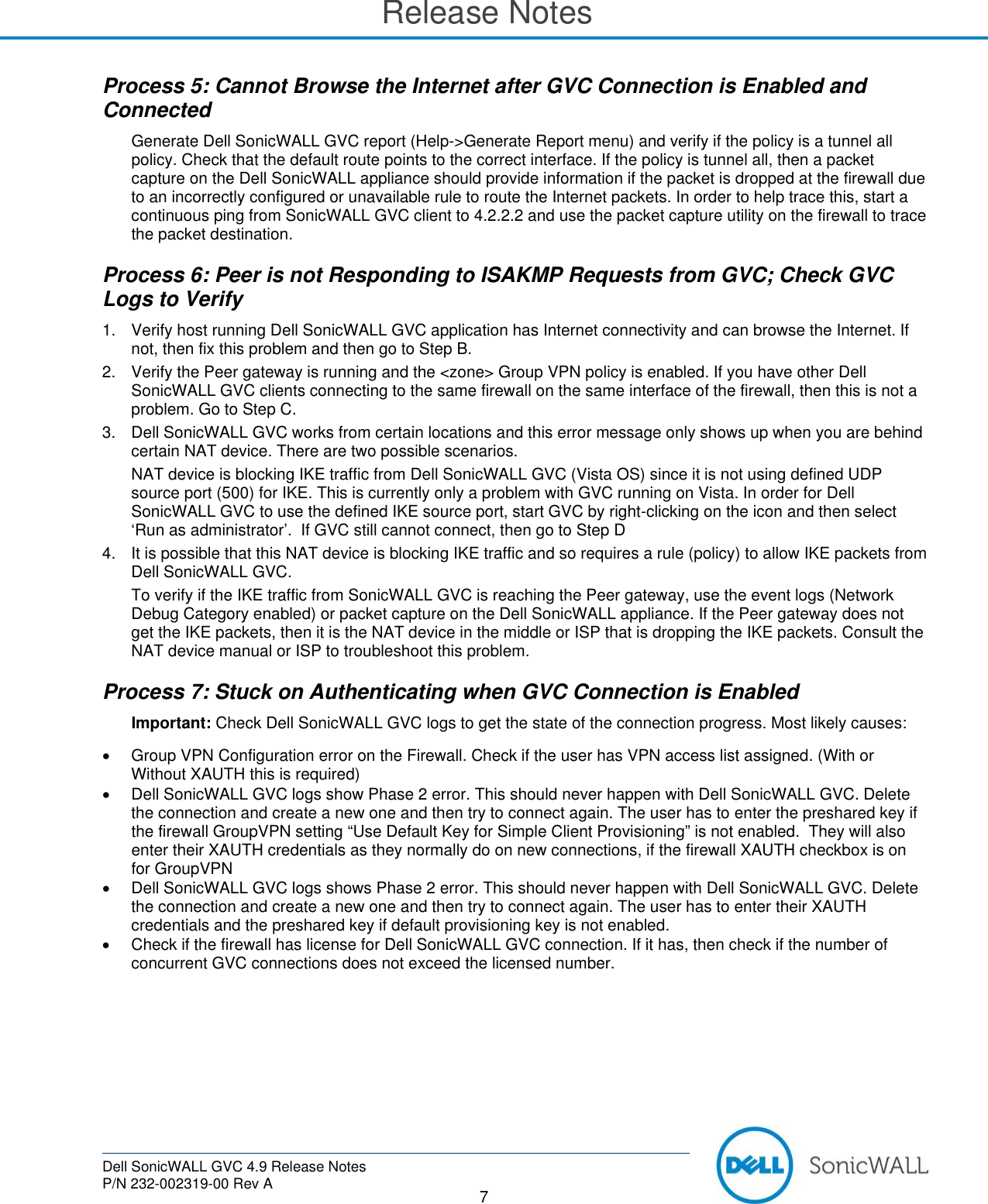 Page 7 of 9 - Dell SonicOS SonicWALL GVC 4.9 Global VPN Client Release Notes User Manual  To The D593decb-d38f-4ce7-9285-f7b4e3a8fbeb