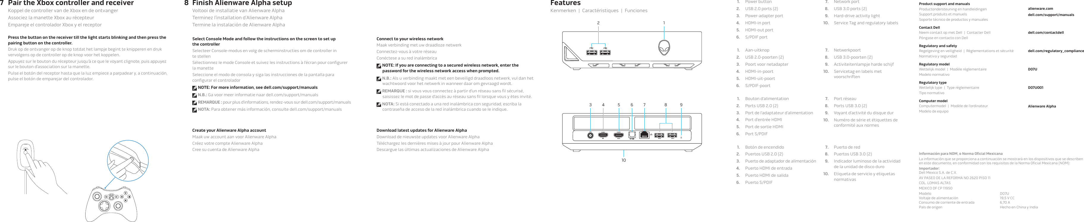 Page 2 of 2 - Dell Alienware-alpha Alienware Alpha Guide D'information Rapide User Manual S Supplémentaires - Setup Fr-fr