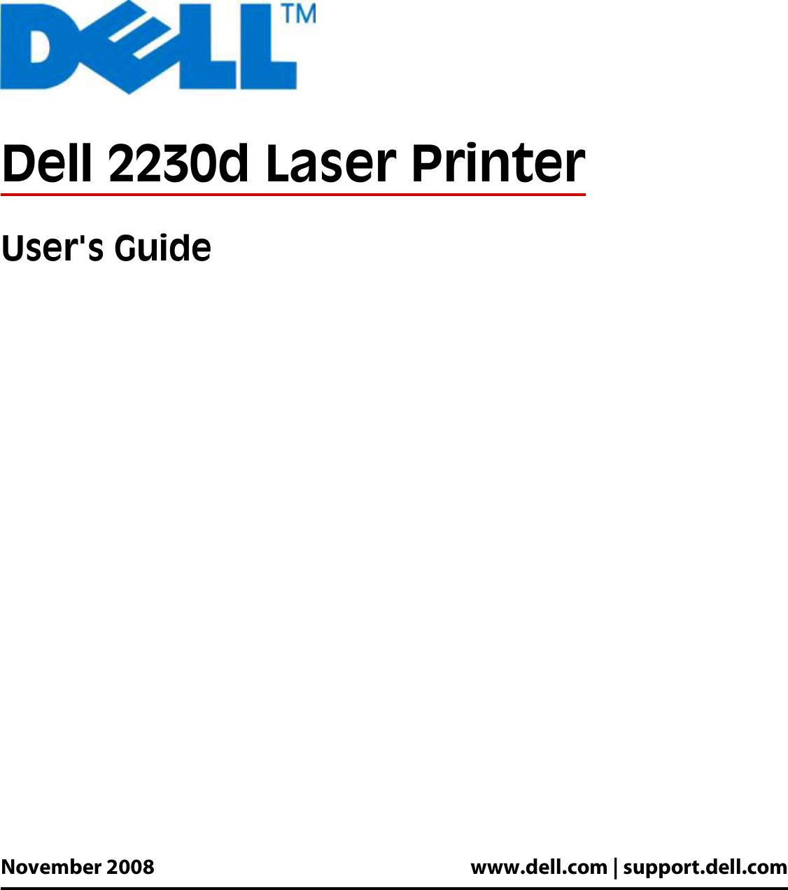 Dell 2230d Laser Printer User's Guide User Manual En Us