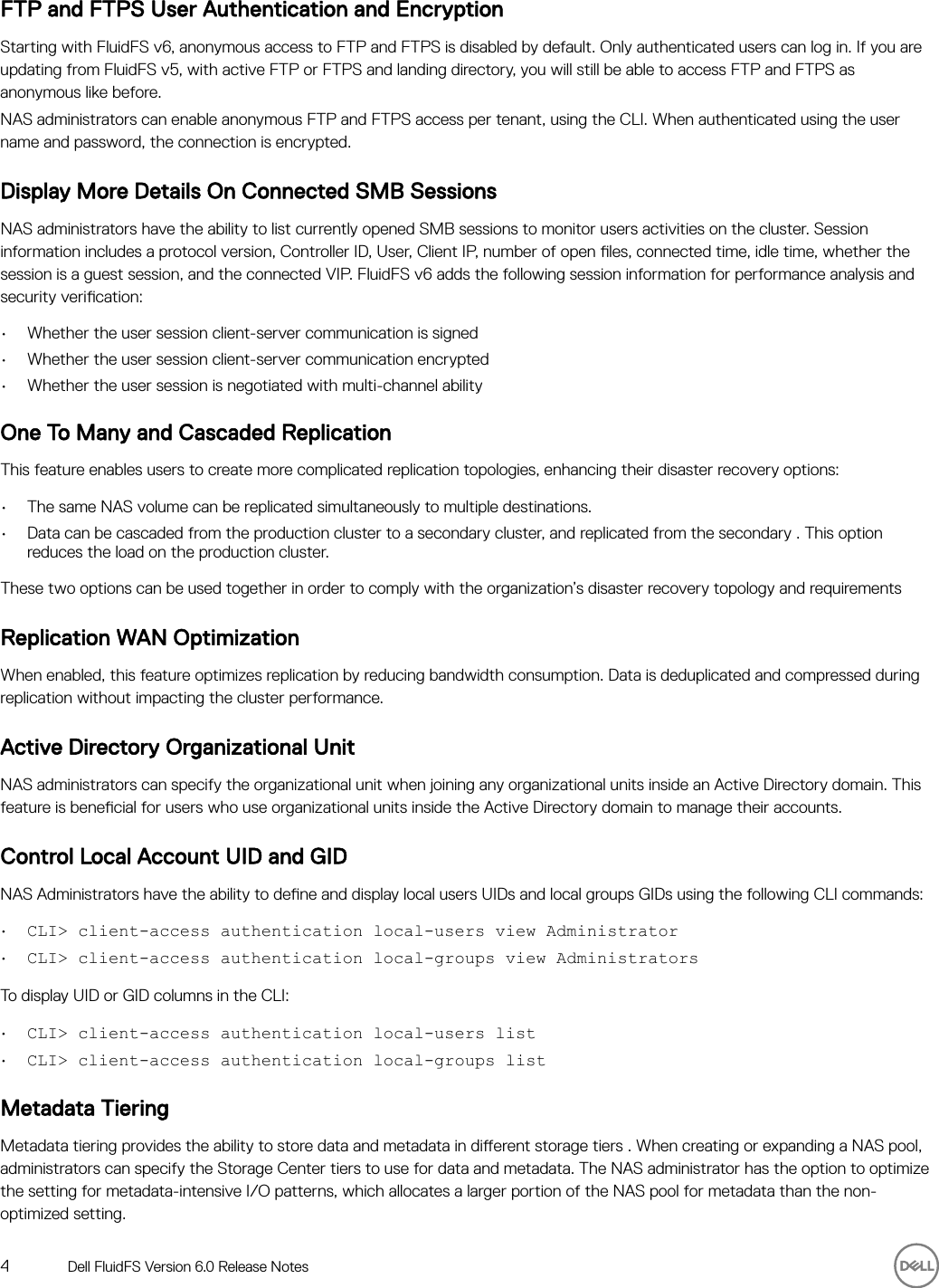 Page 4 of 9 - Dell Dell-compellent-fs8600 FluidFS Version 6.0 Release Notes User Manual  - Fluid FS Notes2 En-us