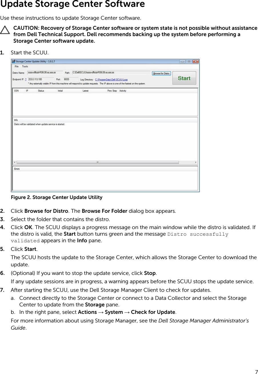 Page 7 of 7 - Dell Dell-compellent-sc4020 Storage Center OS Version 7 Update Utility Administrator’s Guide User Manual  - Administrator Guide9 En-us