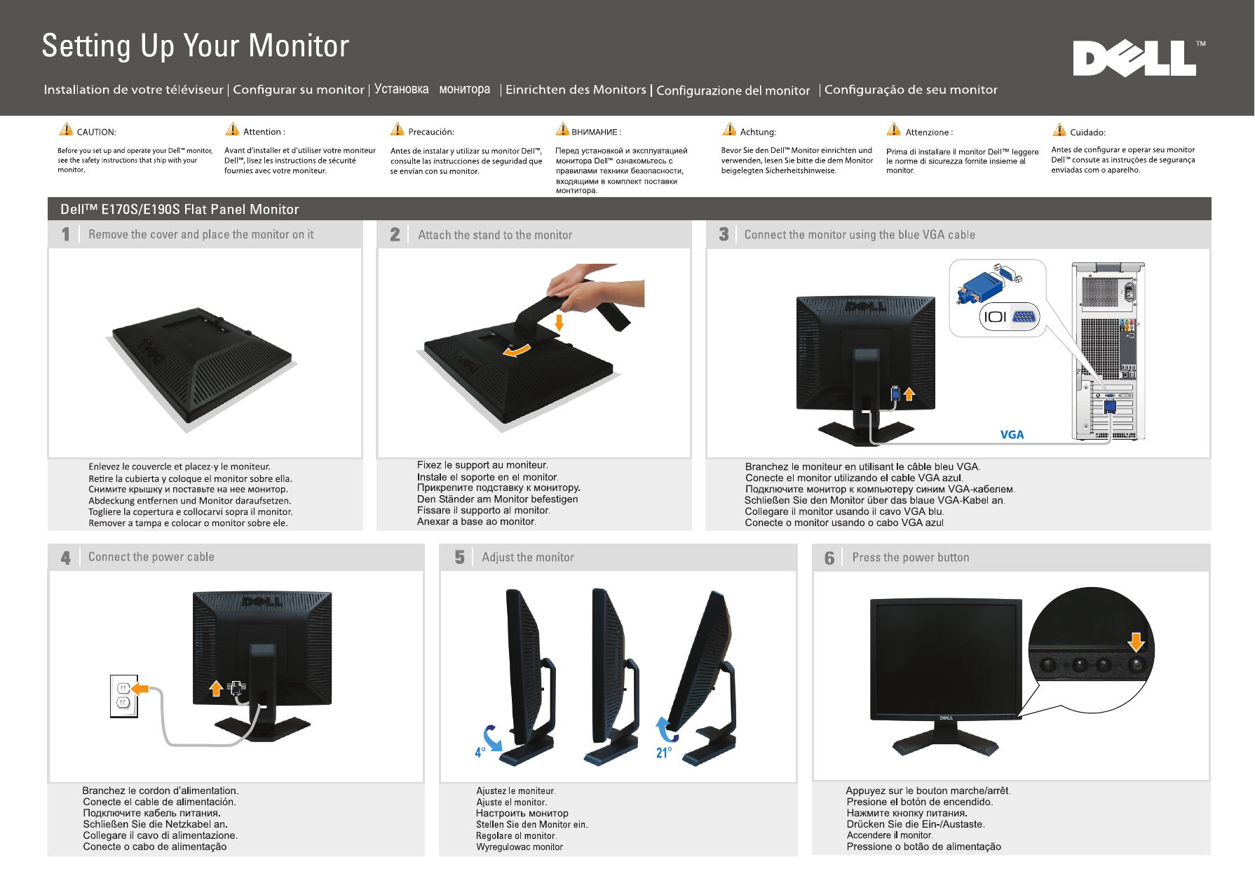 Page 1 of 2 - Dell Dell-e190s E190S Monitor Diagrama De Configuración User Manual Os Adicionales - ConfiguraciÃ³n Setup Guide Es-mx