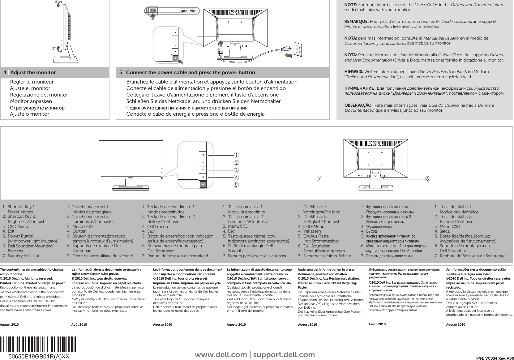 Page 2 of 2 - Dell Dell-e1911 E1911 Monitor Schéma De Configuration User Manual S SupplÃ©mentaires - SchÃ©ma Setup Guide2 Fr-fr