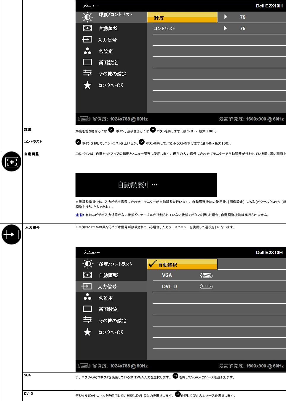 Dell E2010h Monitor ユーザーズガイド User Manual User S Guide Ja Jp