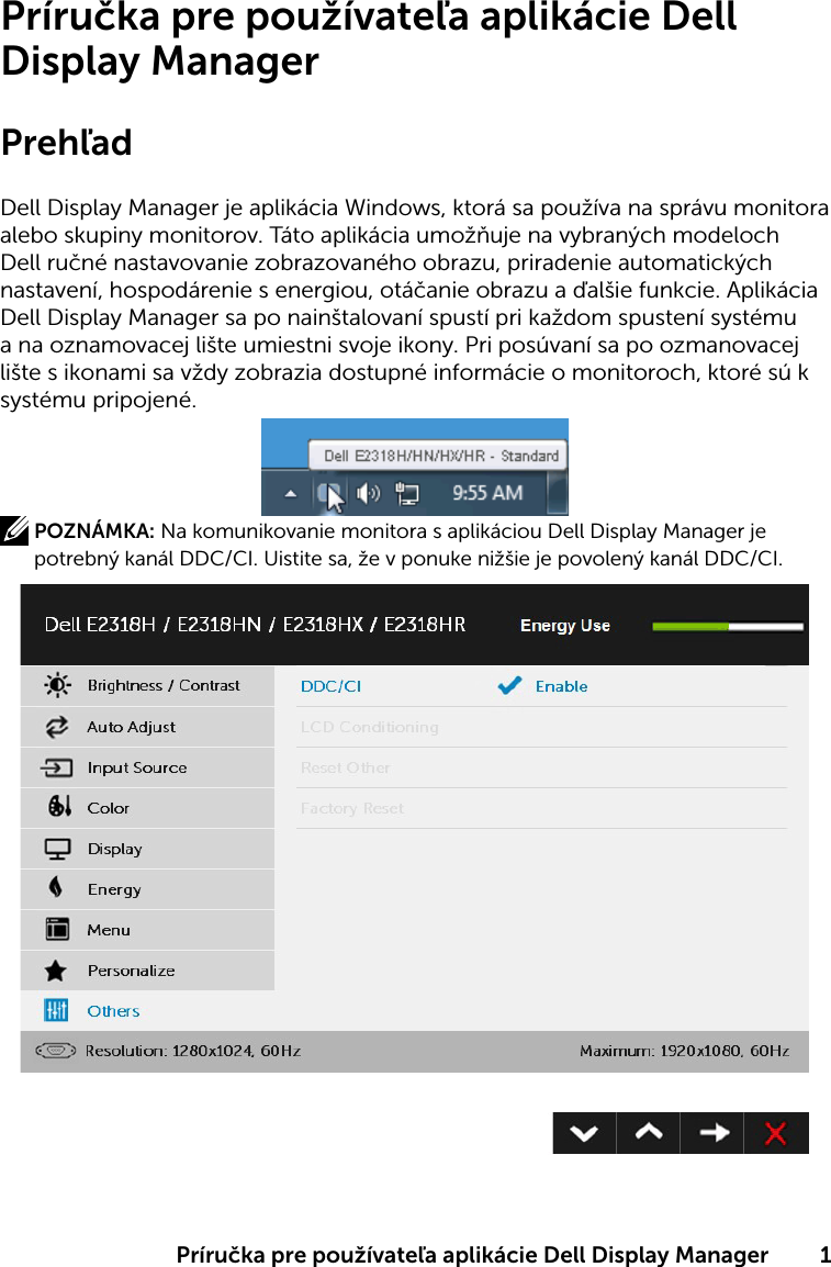 Dell E2318h Monitor Display Manager Pouzivateľska Prirucka K Aplikacii User Manual Poua Avatea Ska Prarua Ka Aplika Cii User S Guide2 Sk