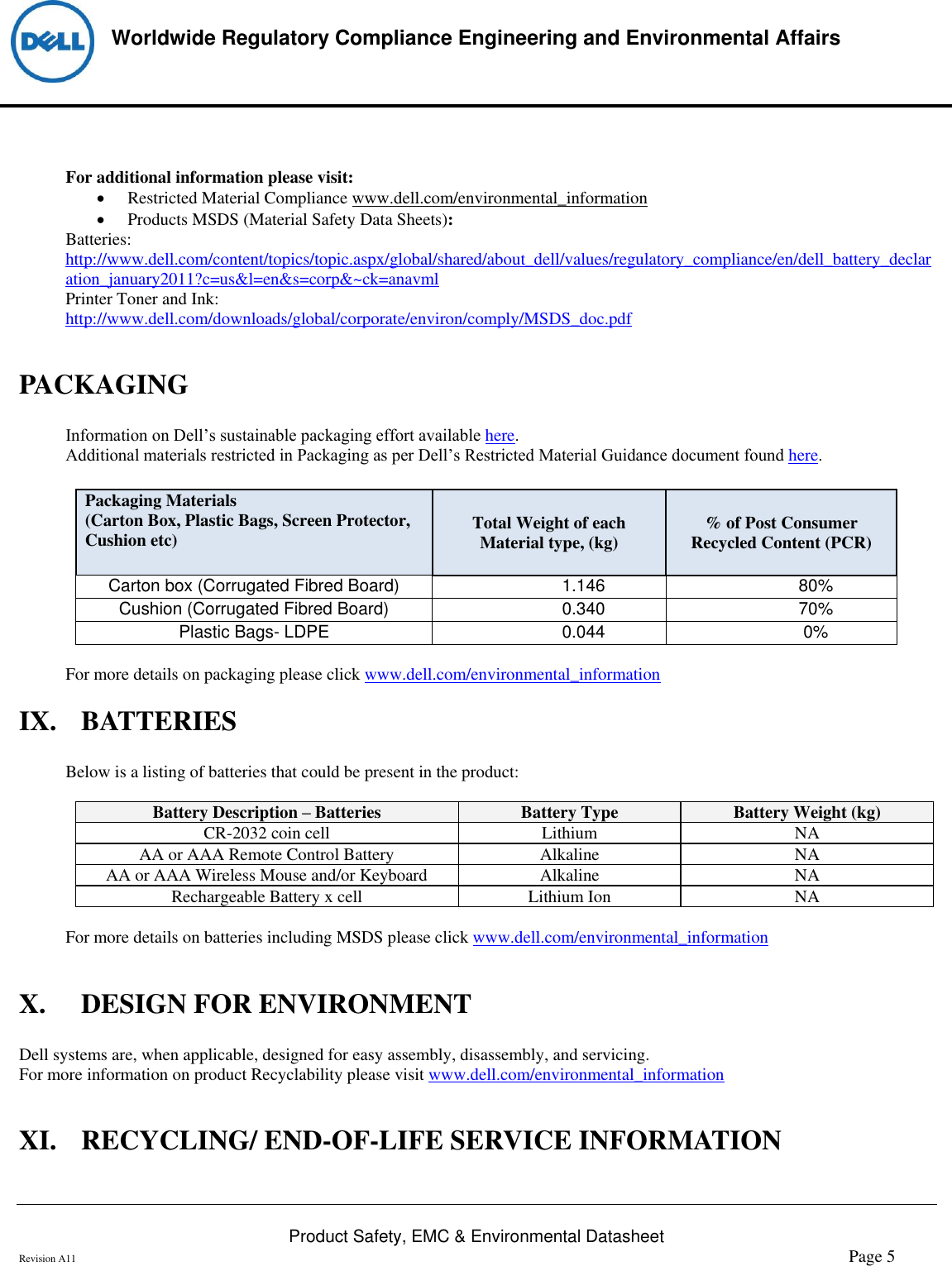 Page 5 of 6 - Dell Dell-e2418hn-monitor Product Safety, EMC And Environmental Datasheet User Manual  - Regulatory Monitor E2418hn,e2418hnb,n A,dell