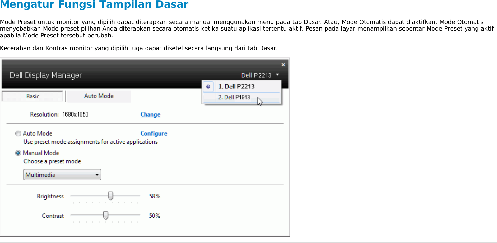 Page 3 of 6 - Dell Dell-p1913s Buku Petunjuk Display Manager User Manual User's Guide In-id