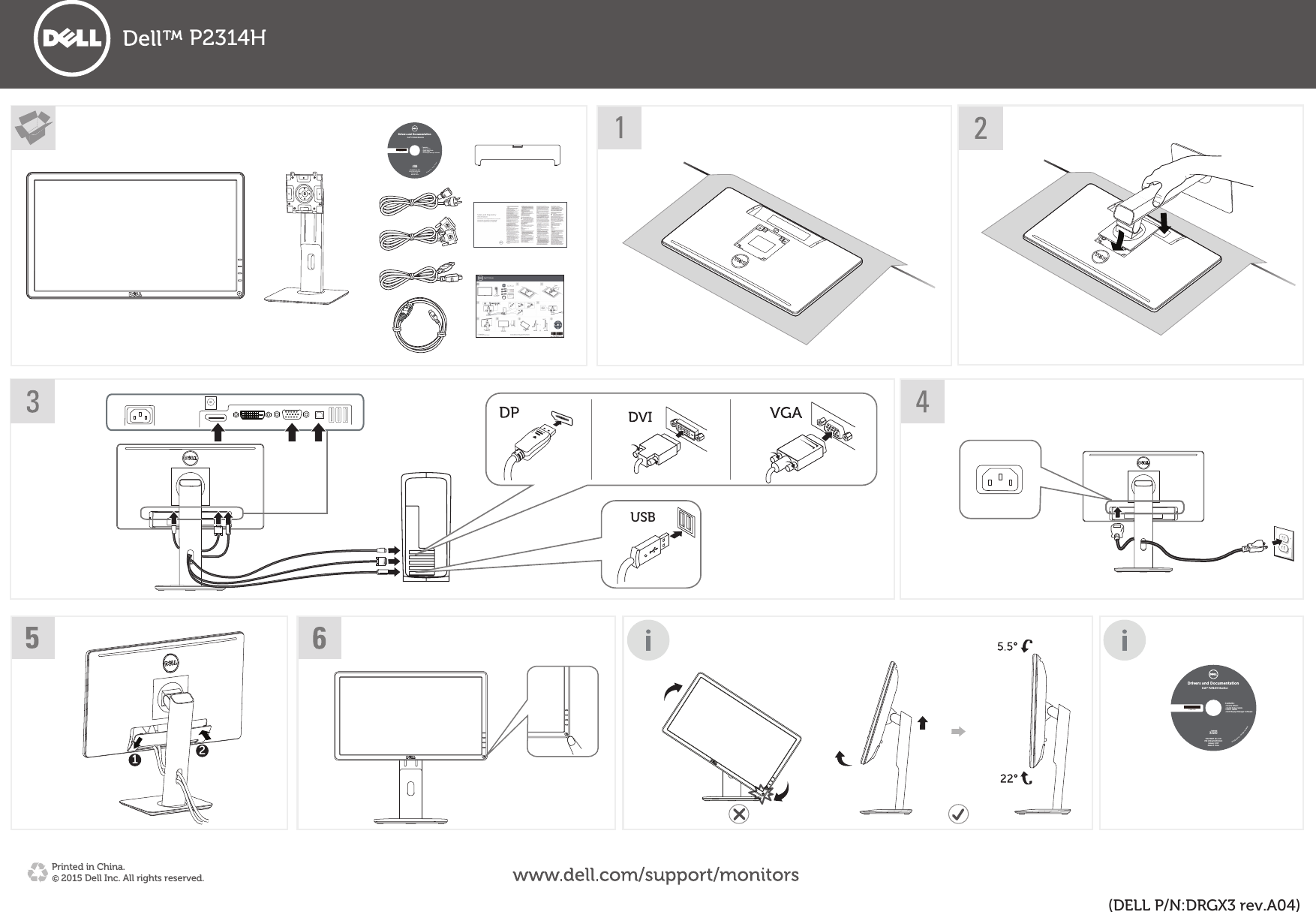 Dell P2314h Quick Setup Guide User Manual En Us