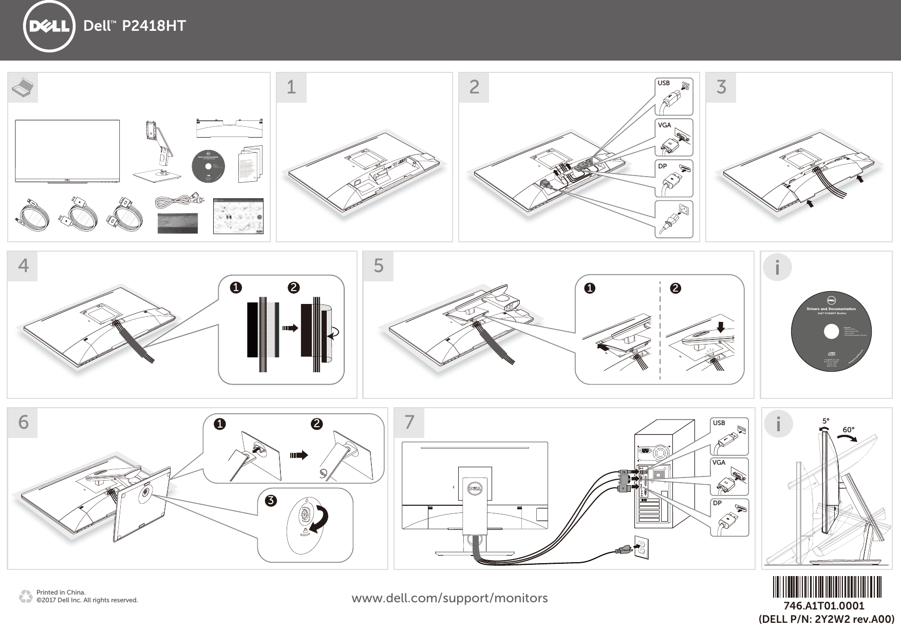 Dell p2418ht monitor Quick Setup Guide User Manual En us