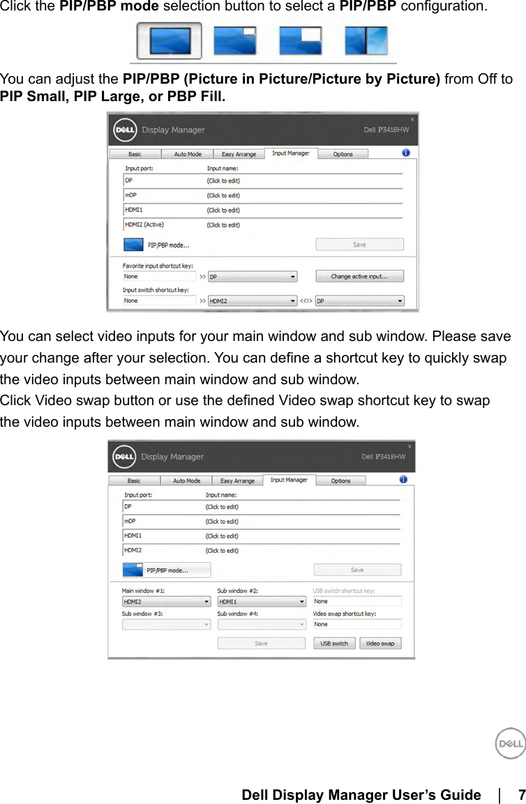 Page 7 of 10 - Dell Dell-p3418hw-monitor P3418HW Display Manager User’s Guide User Manual User's Guide2 En-us