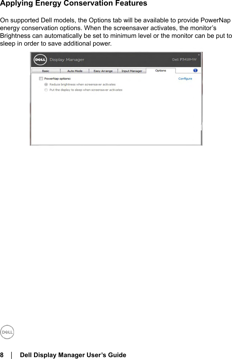 Page 8 of 10 - Dell Dell-p3418hw-monitor P3418HW Display Manager User’s Guide User Manual User's Guide2 En-us