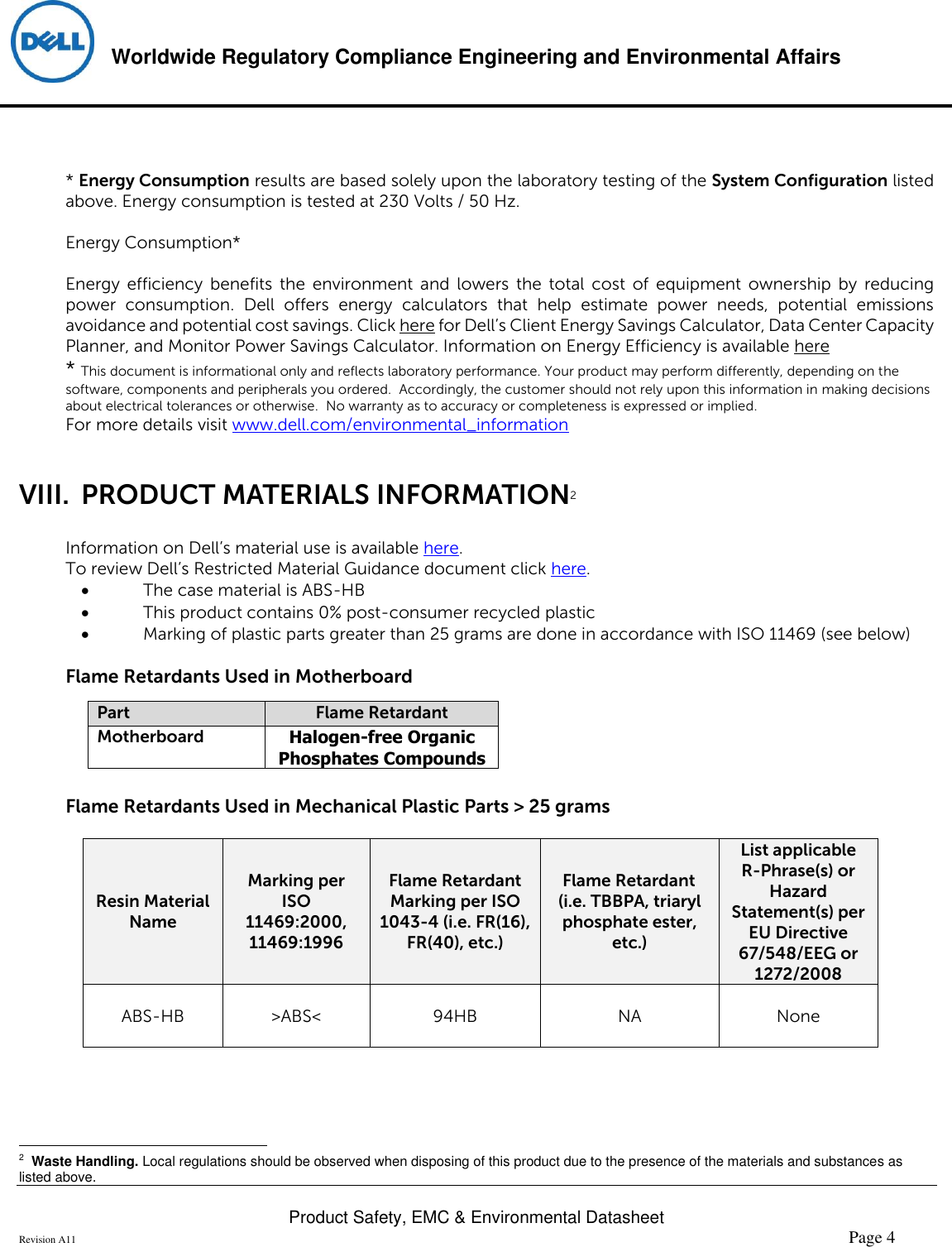 Page 4 of 6 - Dell Dell-s2218m-monitor Product Safety, EMC And Environmental Datasheet User Manual  - Regulatory Monitor S2218m,s2218mc,n A,dell