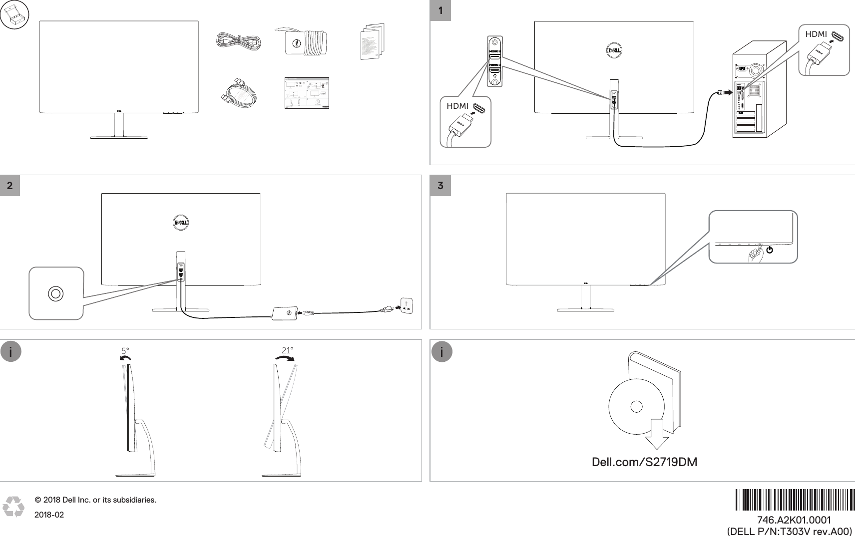 Page 1 of 1 - Dell Dell-s2719dm-monitor S2719DM Monitor Priročnik Za Hitri Zagon User Manual - PriroÄnik Setup-guide Sl-si