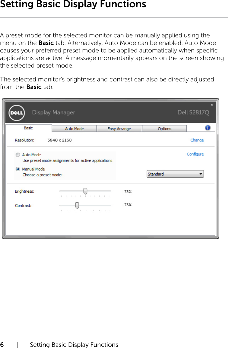 Page 6 of 10 - Dell Dell-s2817q-monitor S2817Q Display Manager User's Guide User Manual  - Setup Guide2 En-us