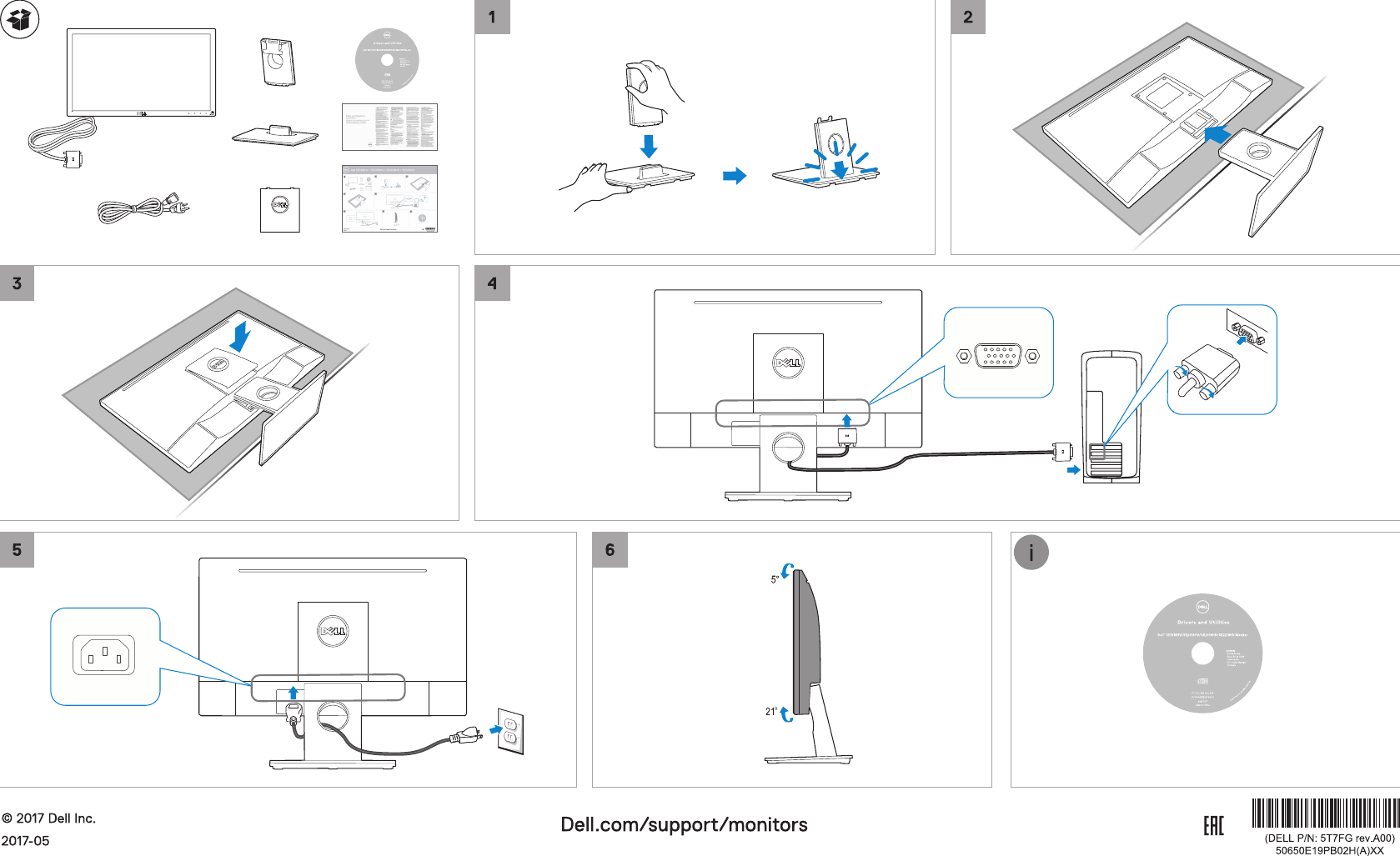 Page 1 of 1 - Dell Dell-se2218hv-monitor SE2218HV Ръководство за бърз старт User Manual  - Setup Guide Bg-bg