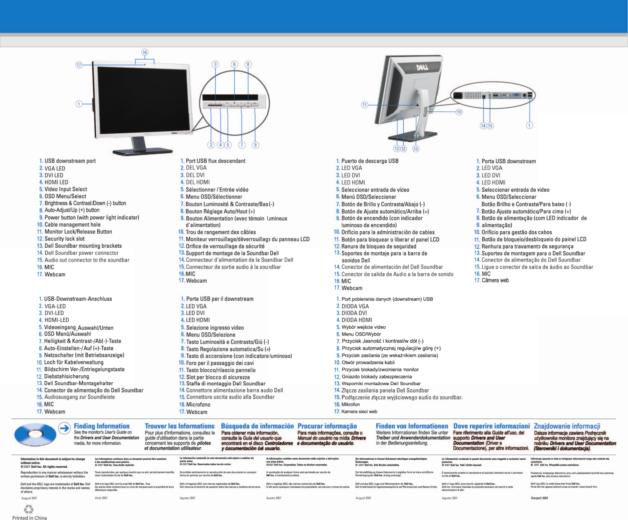 Page 2 of 4 - Dell Dell-sp2208wfp SP2208WFP Monitor 安裝圖解 使用手册 其他文件 - Setup Guide Zh-hk