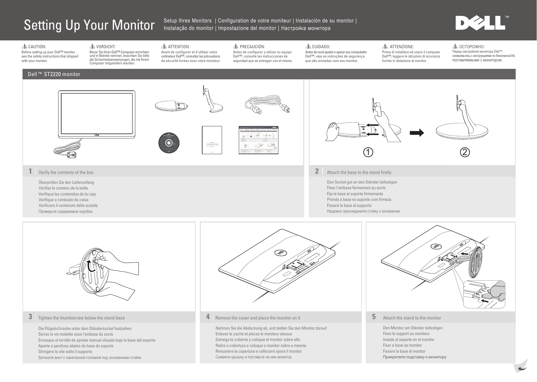 Dell St22 Monitor Diagrama De Configuracao User Manual Os Adicionais Configuraa A O Setup Guide Pt Br