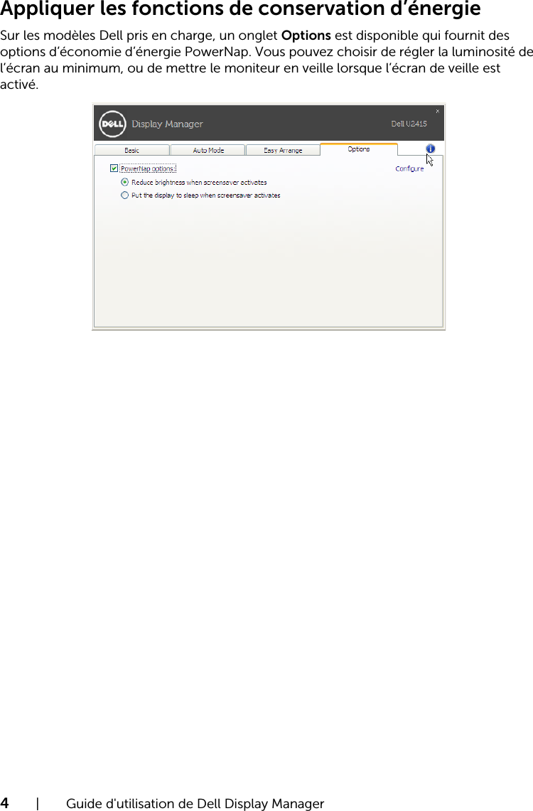 Page 4 of 4 - Dell Dell-u2415 Display Manager Guide D’utilisation De User Manual U2415 L'utilisateur User's Guide2 Fr-fr